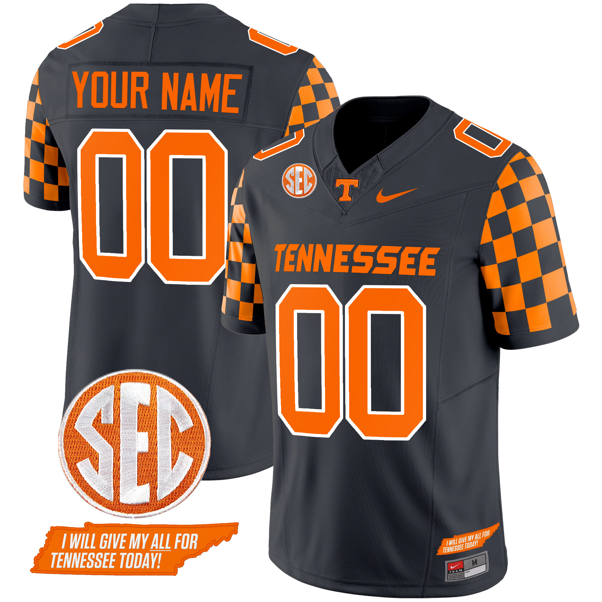 Tennessee Volunteers 2024 Checkerboard Vapor Limited Custom Jersey V2 – All Stitched