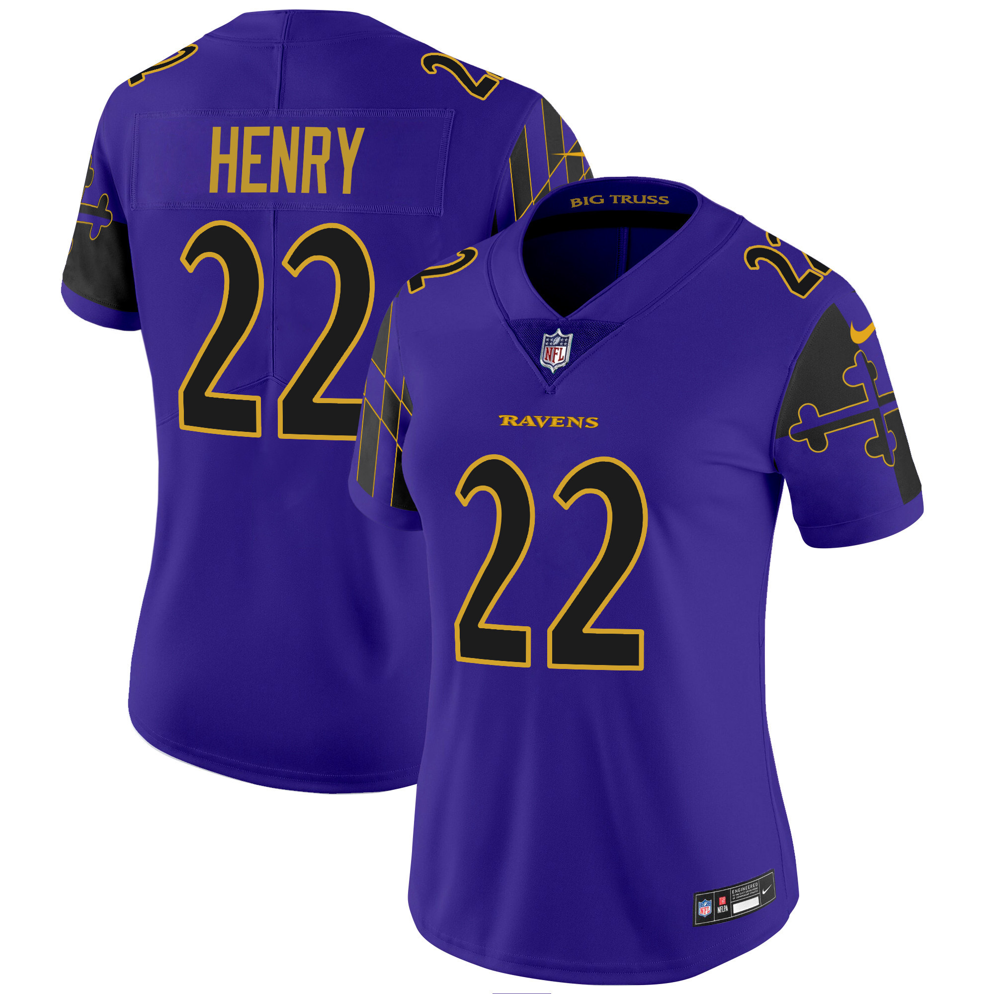 Women’s Baltimore Ravens Maryland Flag Vapor Limited Jersey – All Stitched
