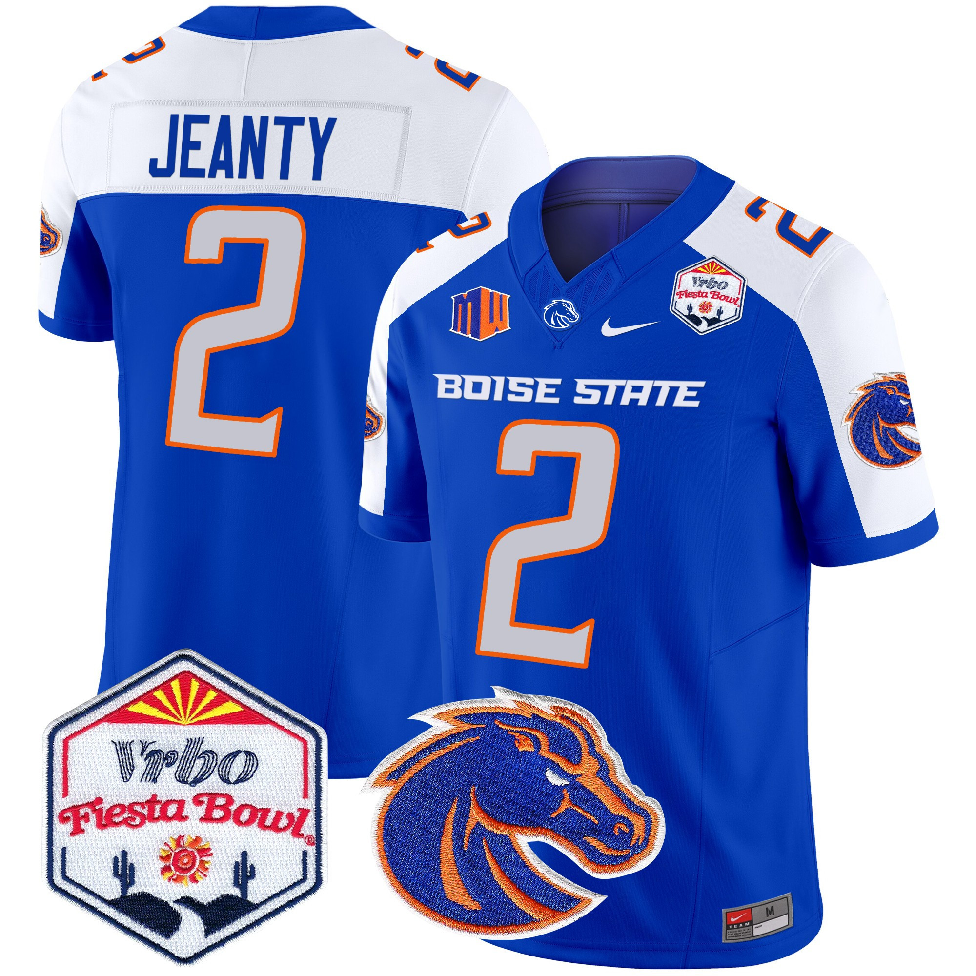 Men’s Boise State Broncos 2024 The Fiesta Bowl Patch Vapor Limited Jersey – All Stitched