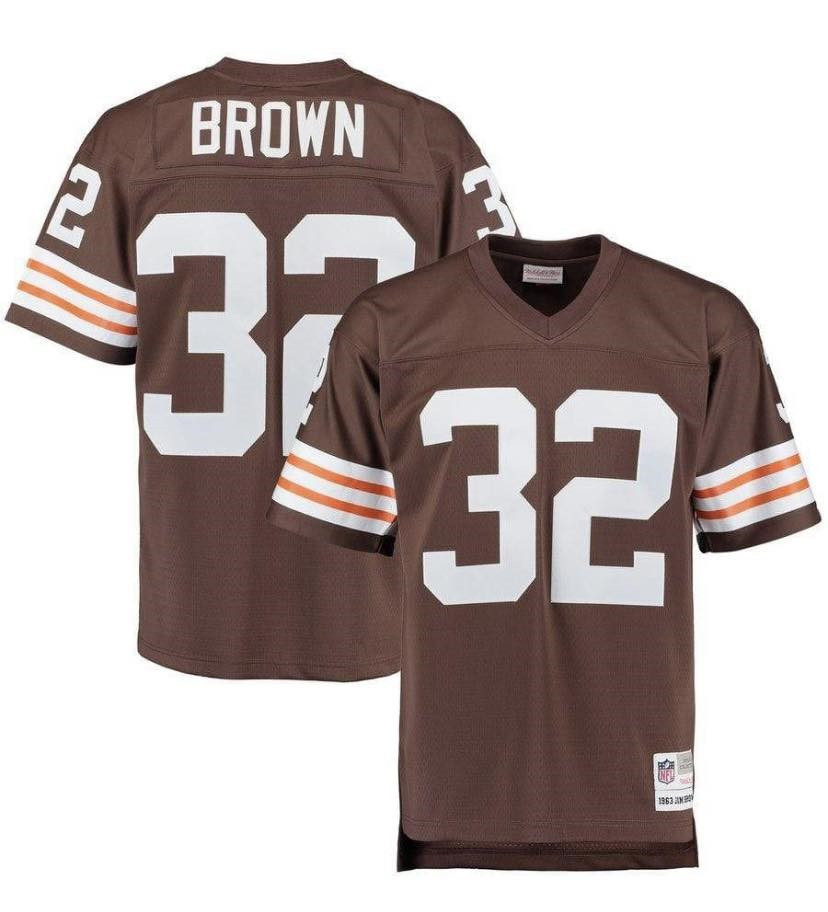 Jim Brown Cleveland Browns 1963 Brown Jersey – All Stitched