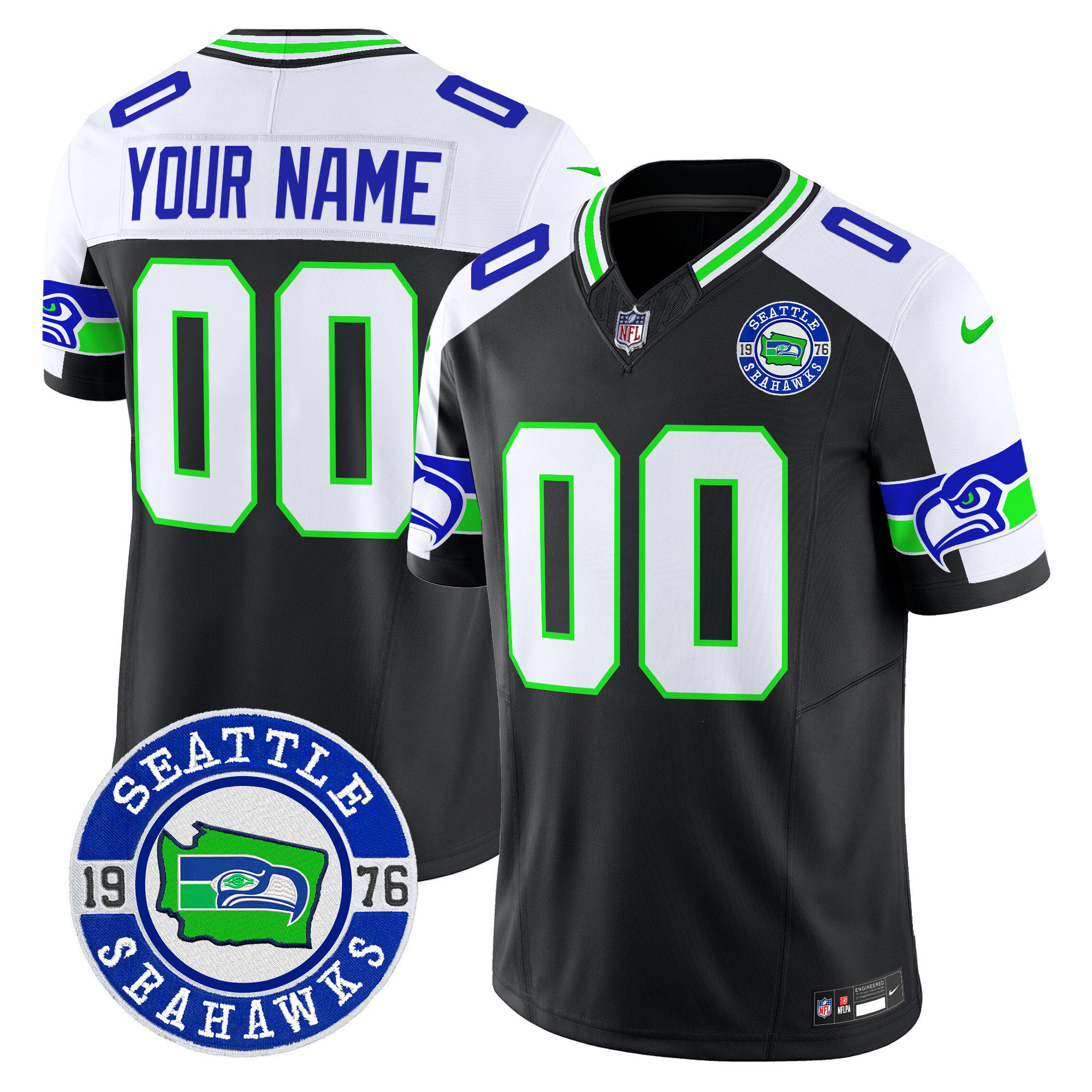 Seahawks 2024 Seattle Est. 1976 Patch Vapor Limited Custom Jersey – All Stitched