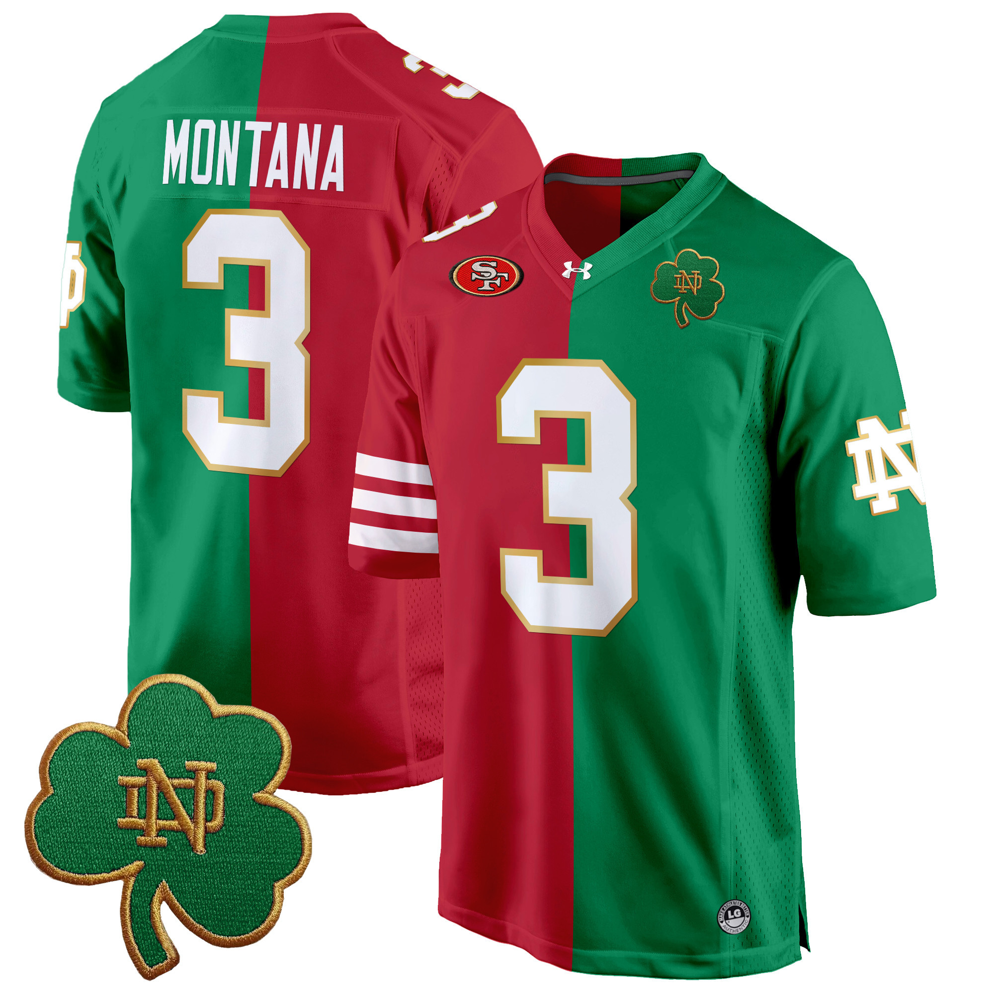 Notre Dame Fighting Irish Split Game Jersey – All Stitched