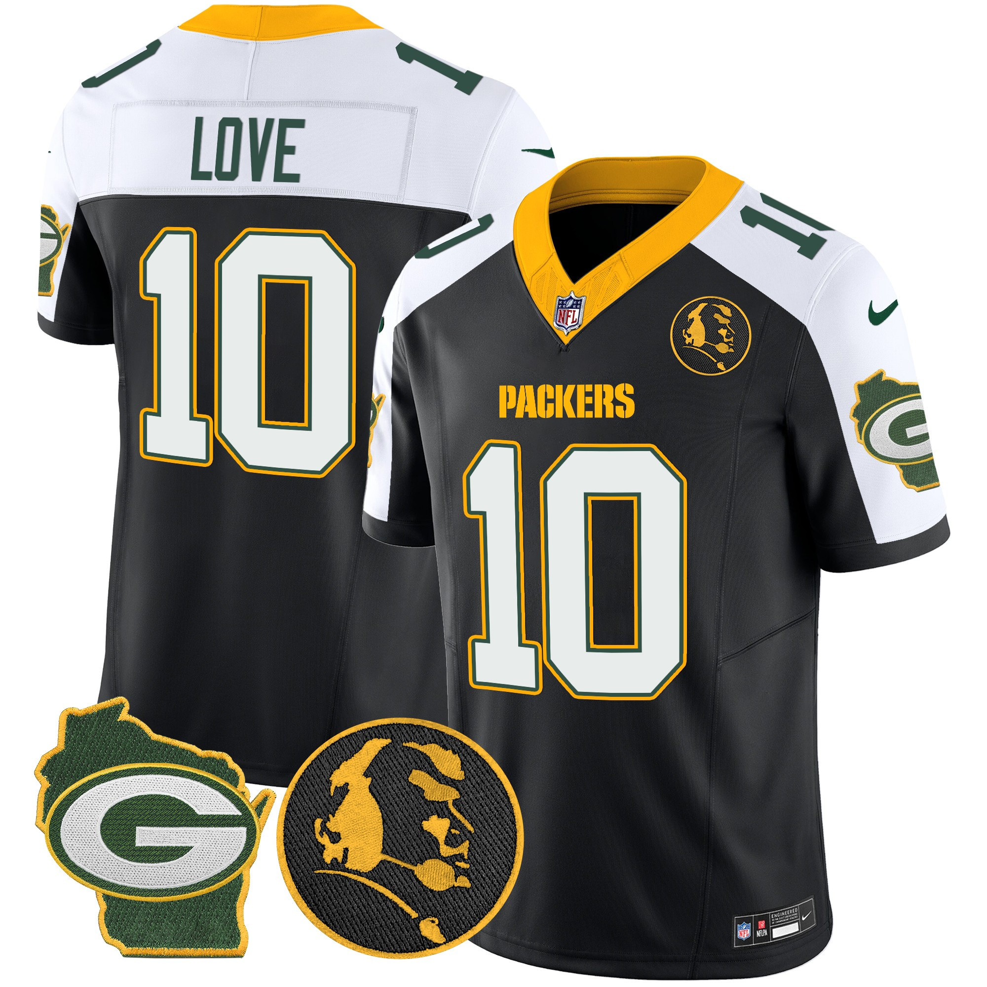 Men’s Packers John Madden & Home Patch Vapor Limited Jersey – All Stitched