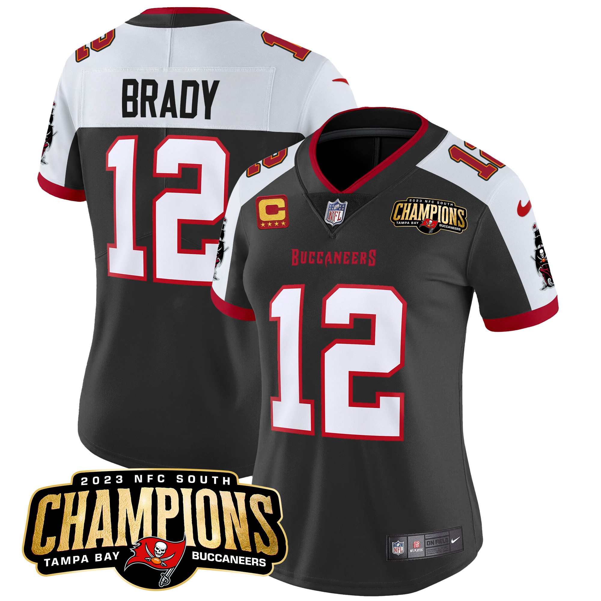 Women’s Tampa Bay Buccaneers 2023 NFC South Champions Patch Vapor Jersey – All Stitched