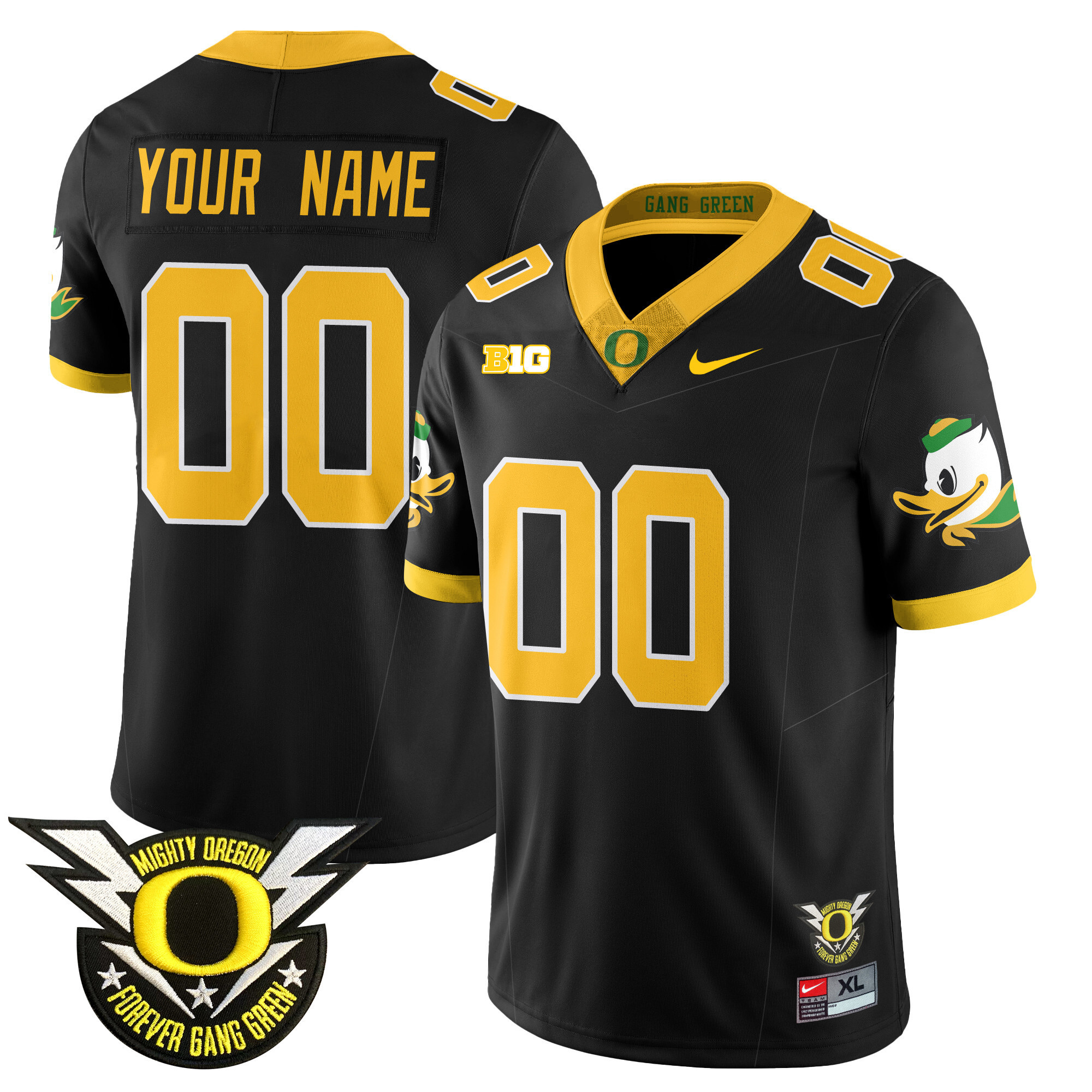 Oregon Ducks 2024 Forever Gang Green Custom Jersey V2 – All Stitched