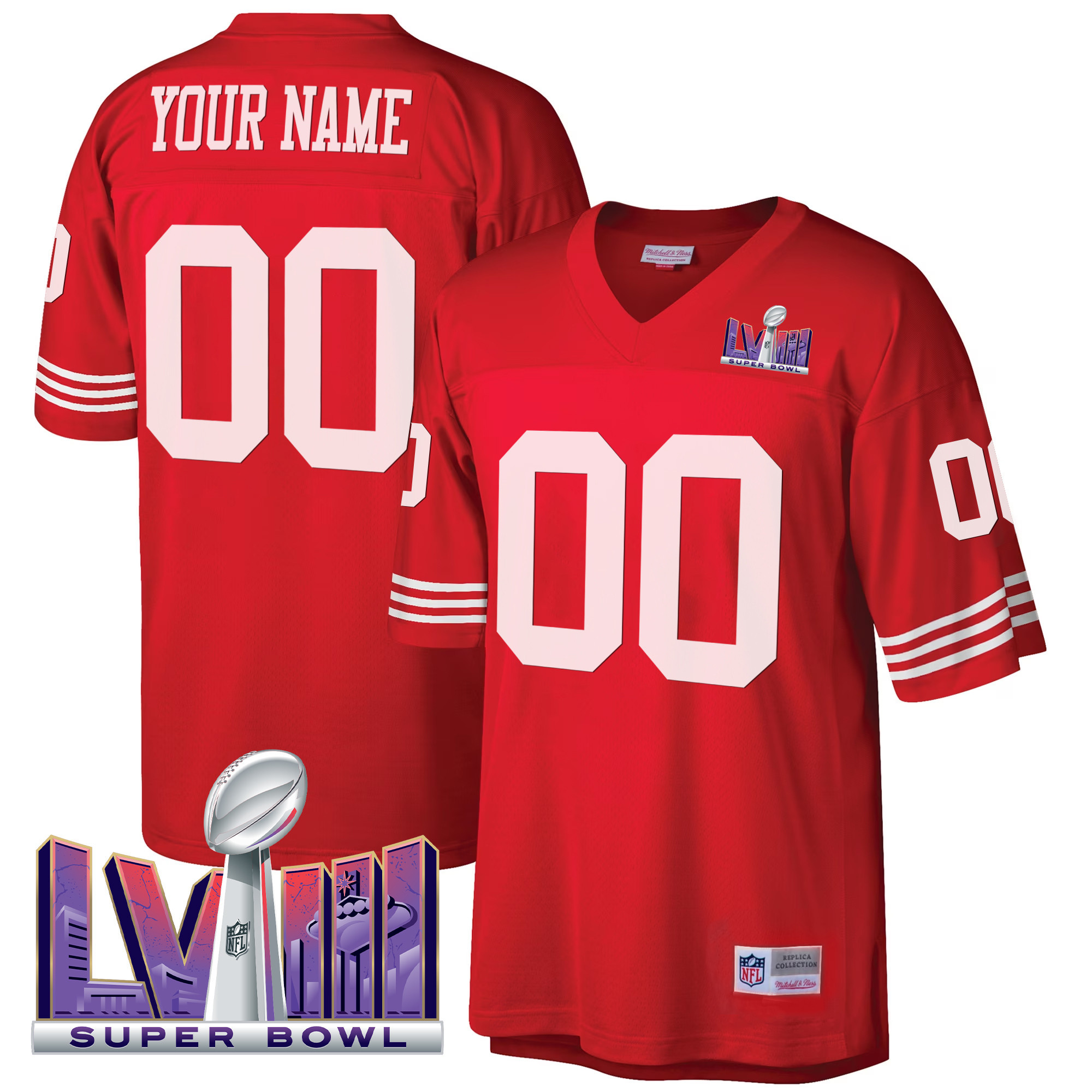 San Francisco 49ers Super Bowl LVIII 1990 Big & Tall Custom Jersey – All Stitched