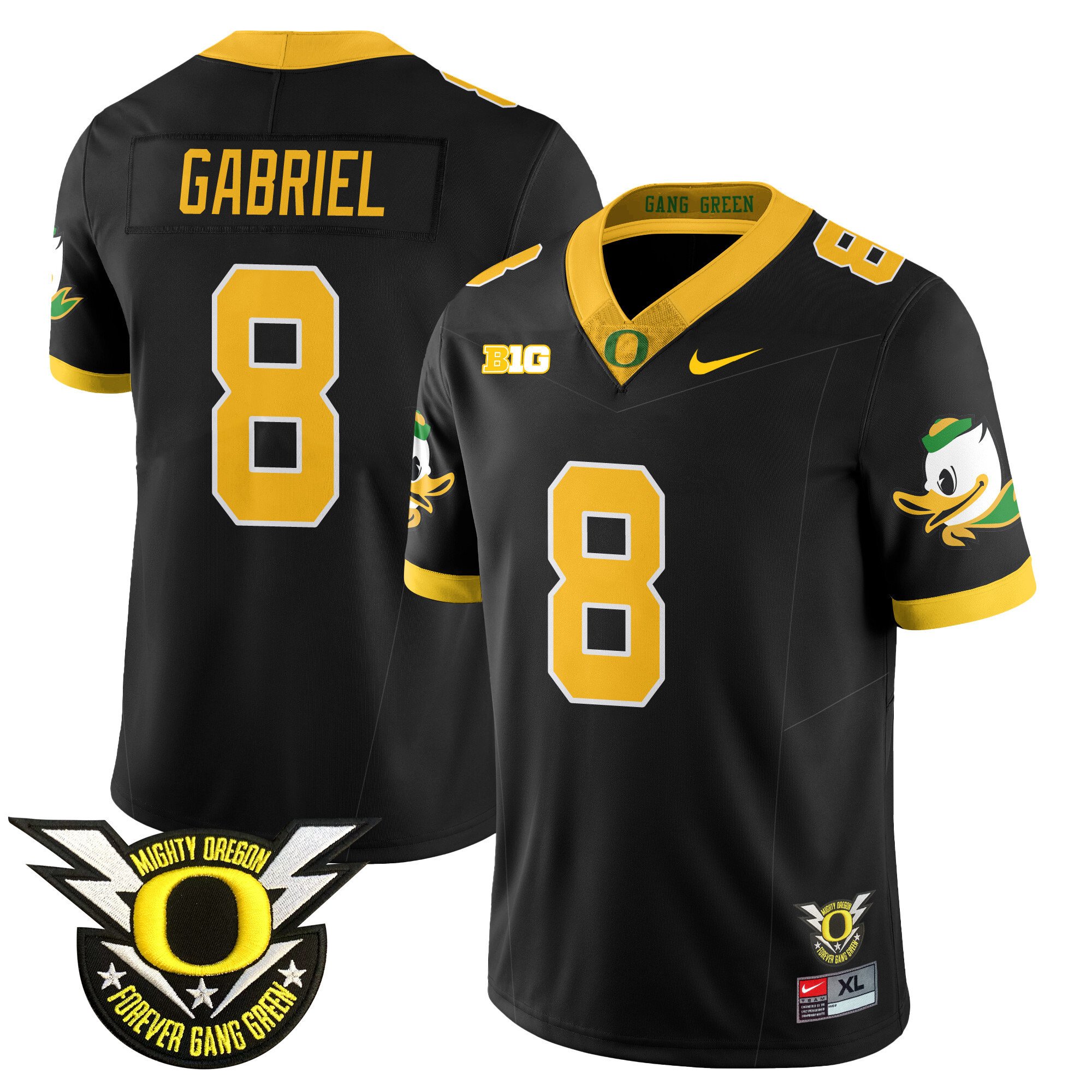 Men’s Oregon Ducks 2024 Forever Gang Green Jersey V2 – All Stitched