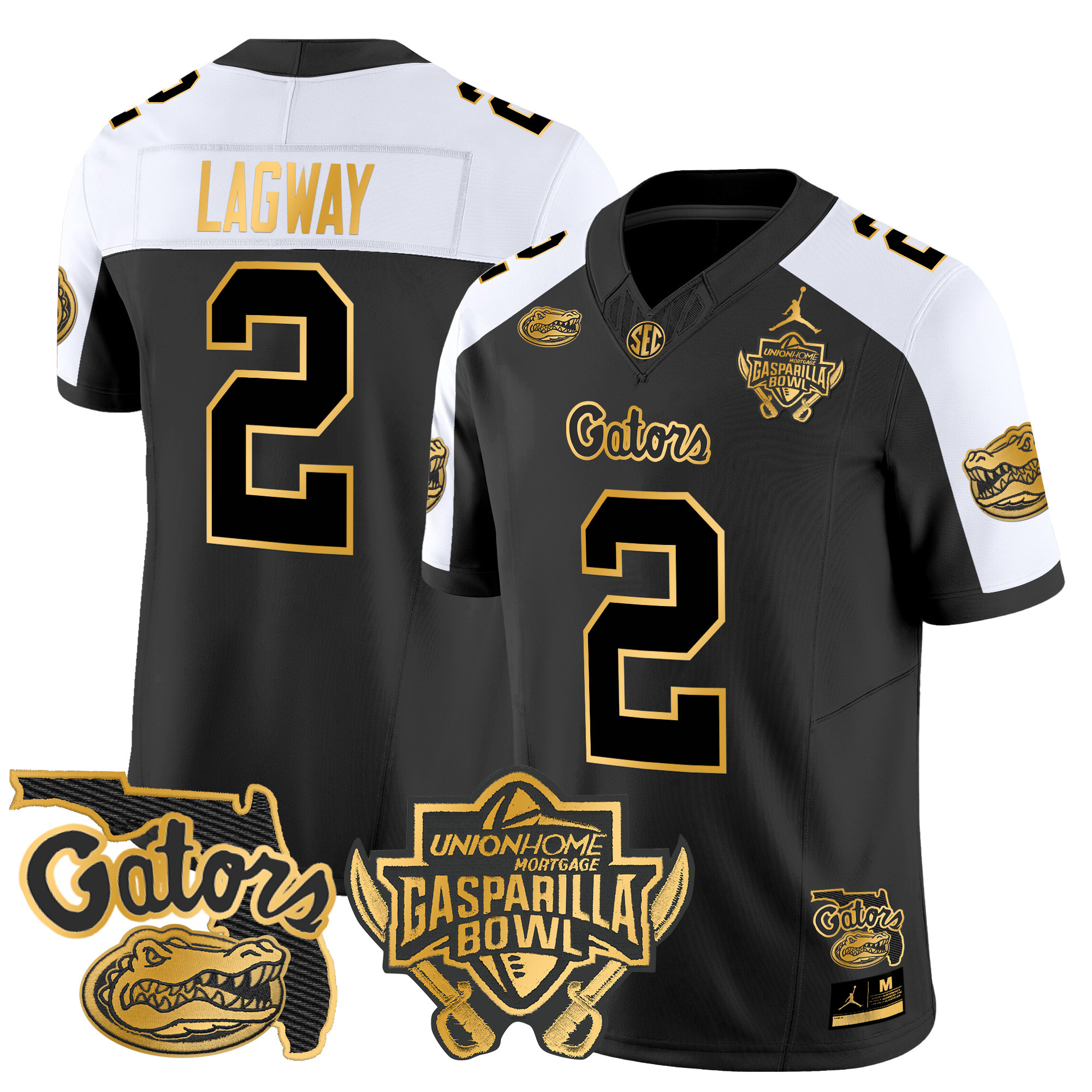 Men’s Florida Gators 2024 Gasparilla Bowl Patch Gold Vapor Limited Jersey – All Stitched