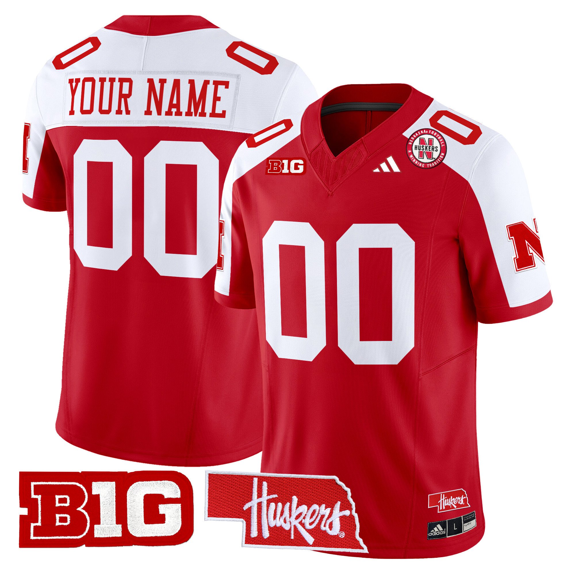 Nebraska Cornhuskers 2024 State Patch Vapor Limited Custom Jersey – All Stitched