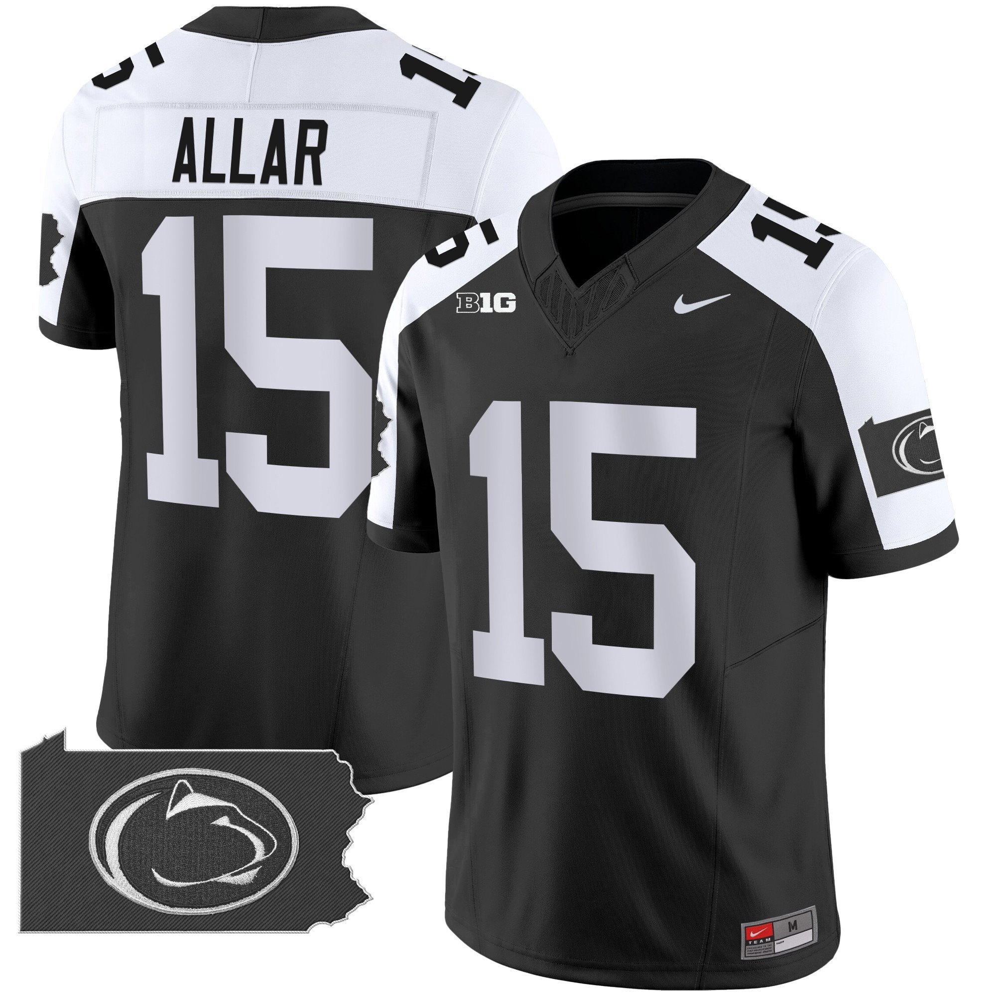 Men’s Penn State Nittany Lions 2024 Home Patch Vapor Limited Jersey – All Stitched