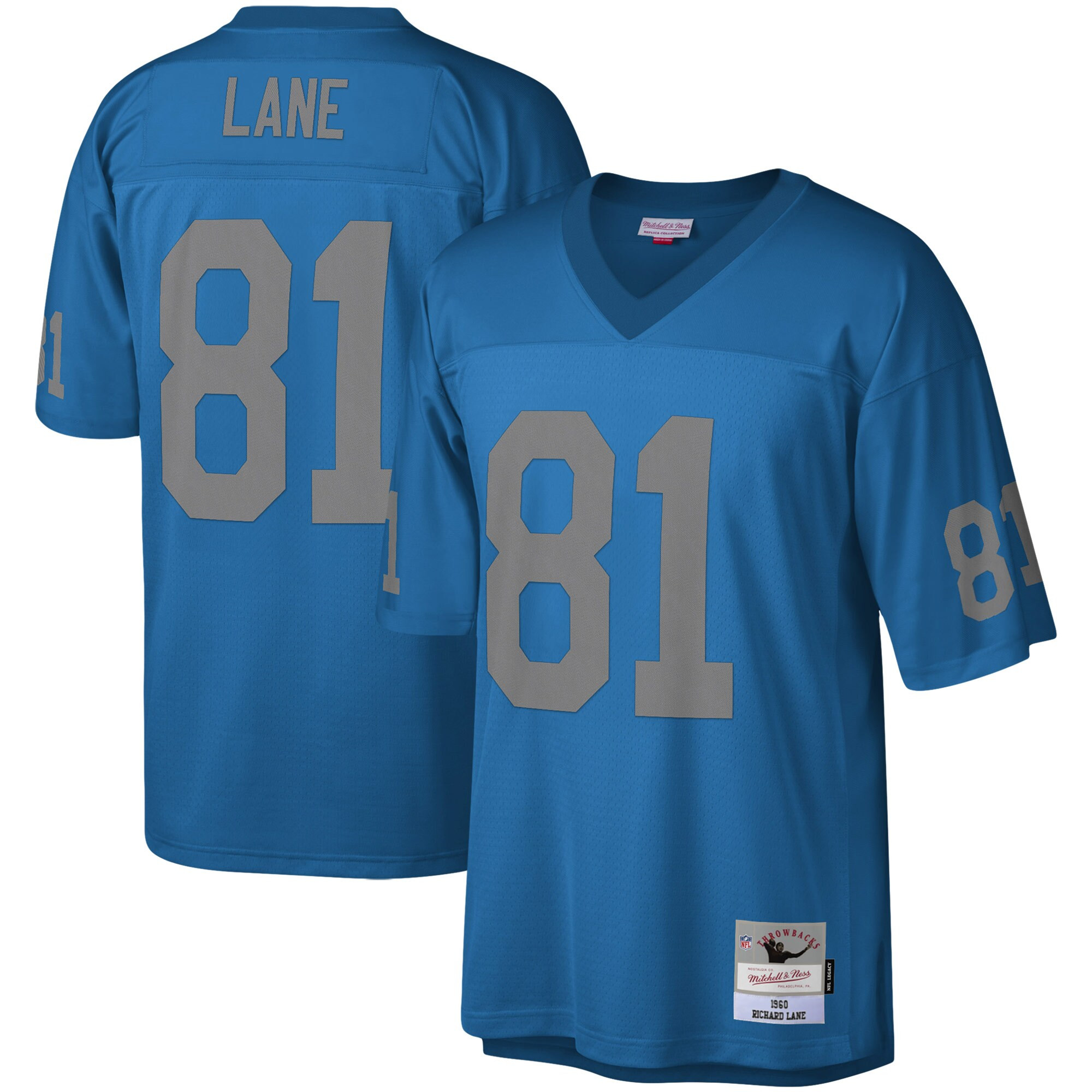 Richard Lane Detroit Lions Mitchell & Ness Blue Legacy Jersey – All Stitched