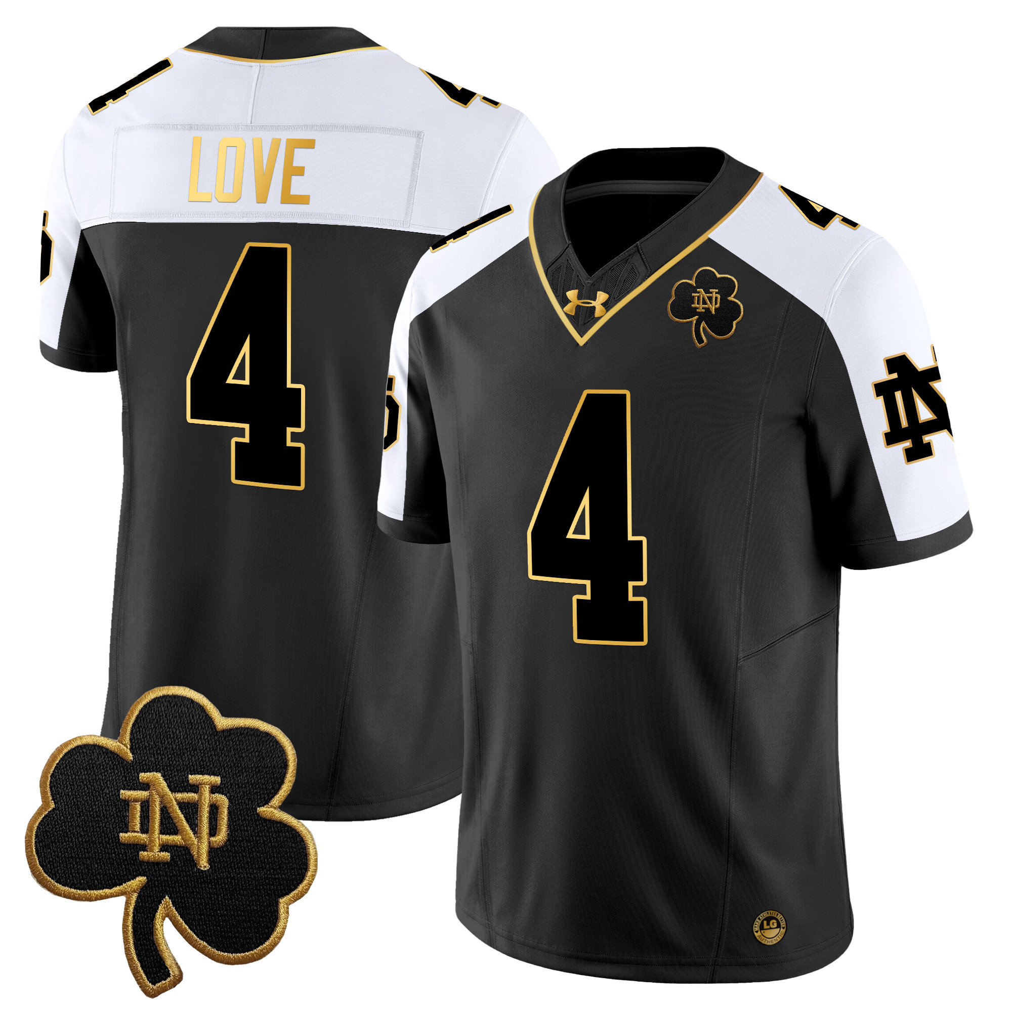 Men’s Notre Dame Fighting Irish 2024 Gold Vapor Limited Jersey – All Stitched