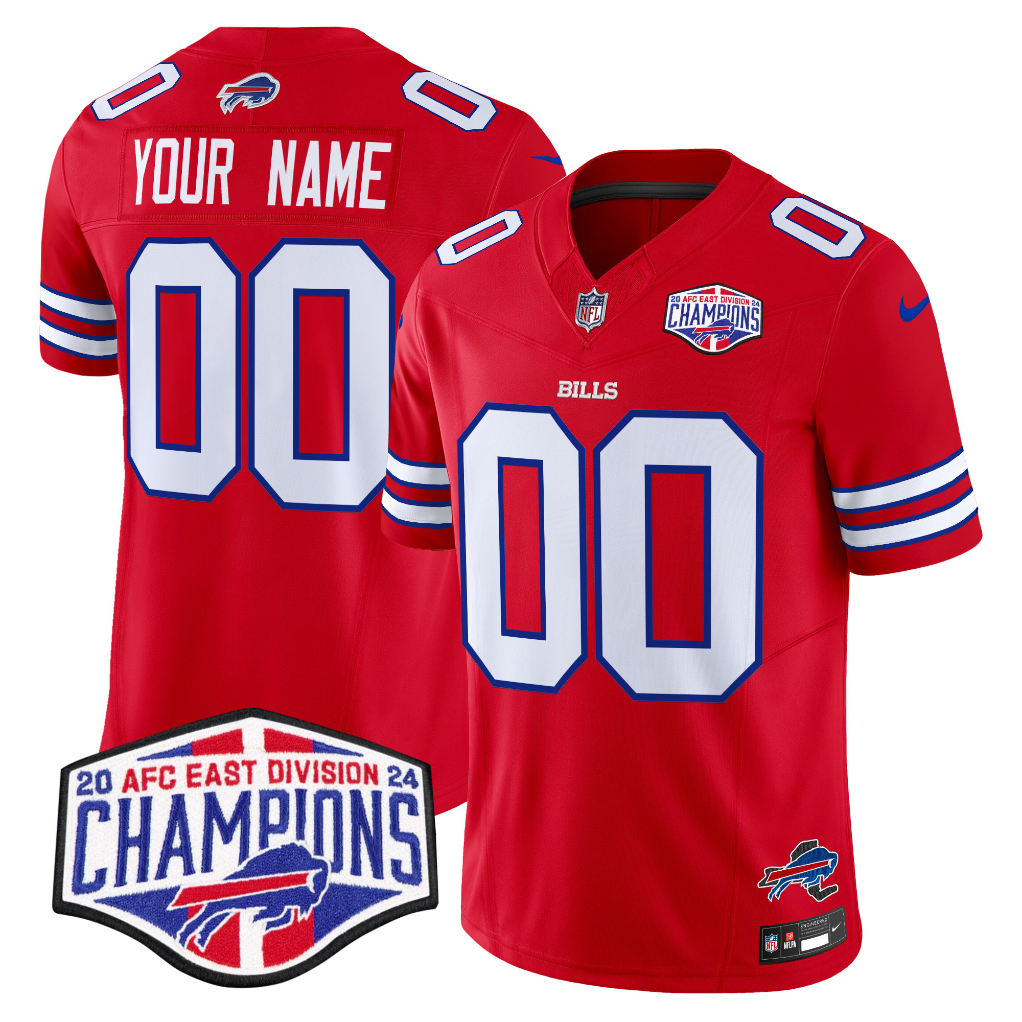 Bills 2024 AFC East Division Champions Vapor Limited Custom Jersey – All Stitched