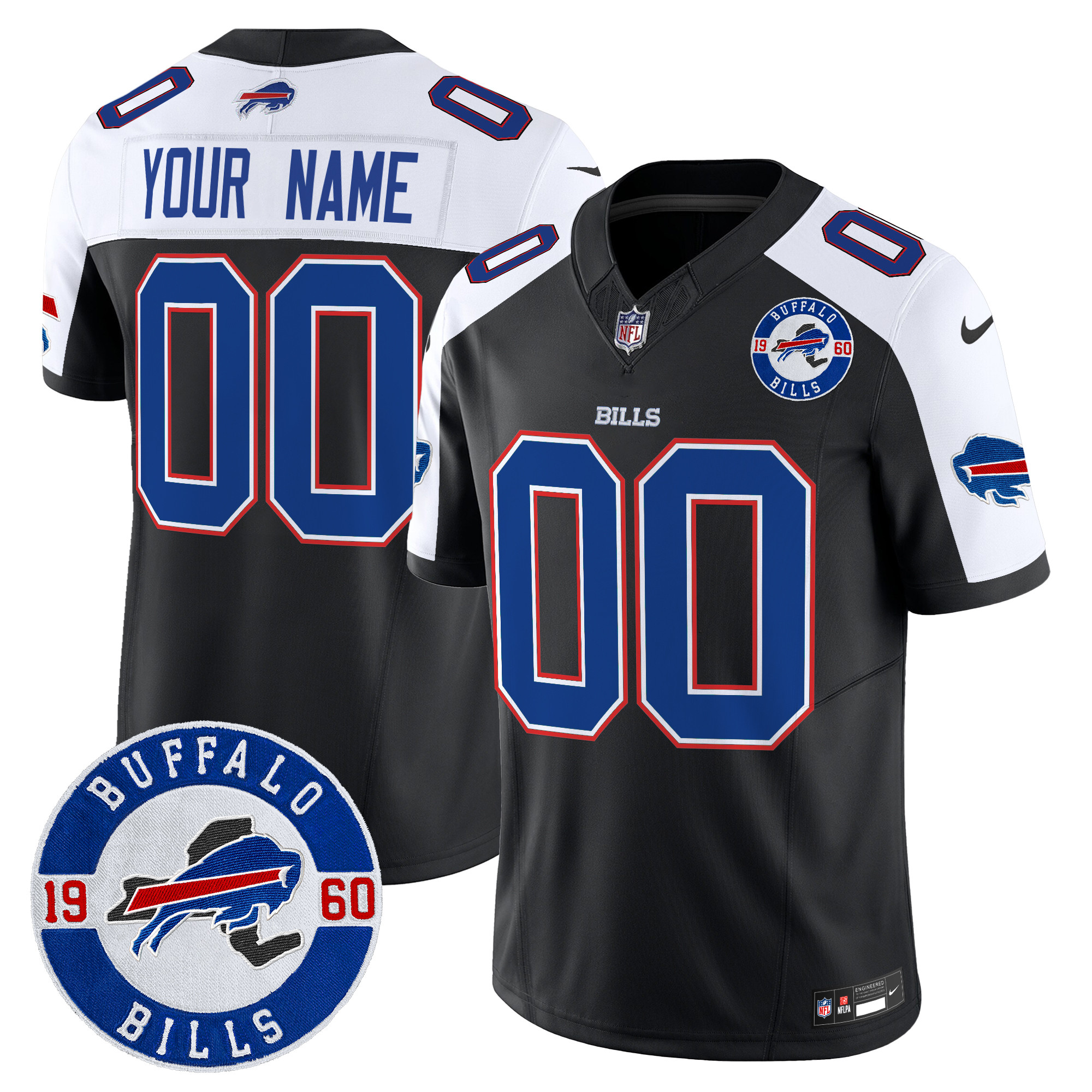 Buffalo Bills 2024 Vapor Limited Custom Jersey – Est. 1960 Patch – All Stitched