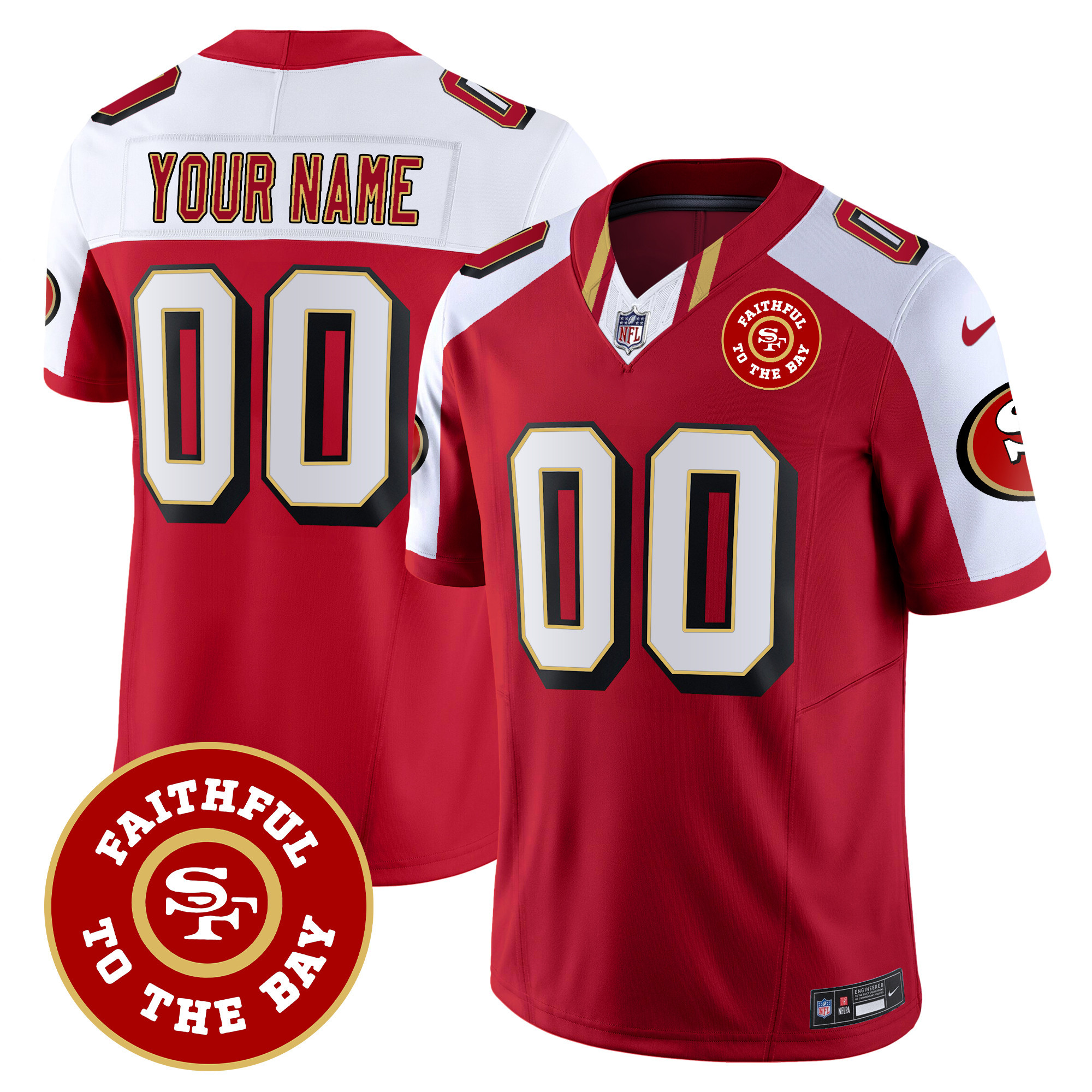 San Francisco 49ers Faithful To The Bay Patch Vapor Limited Custom Jersey V9 – All Stitched