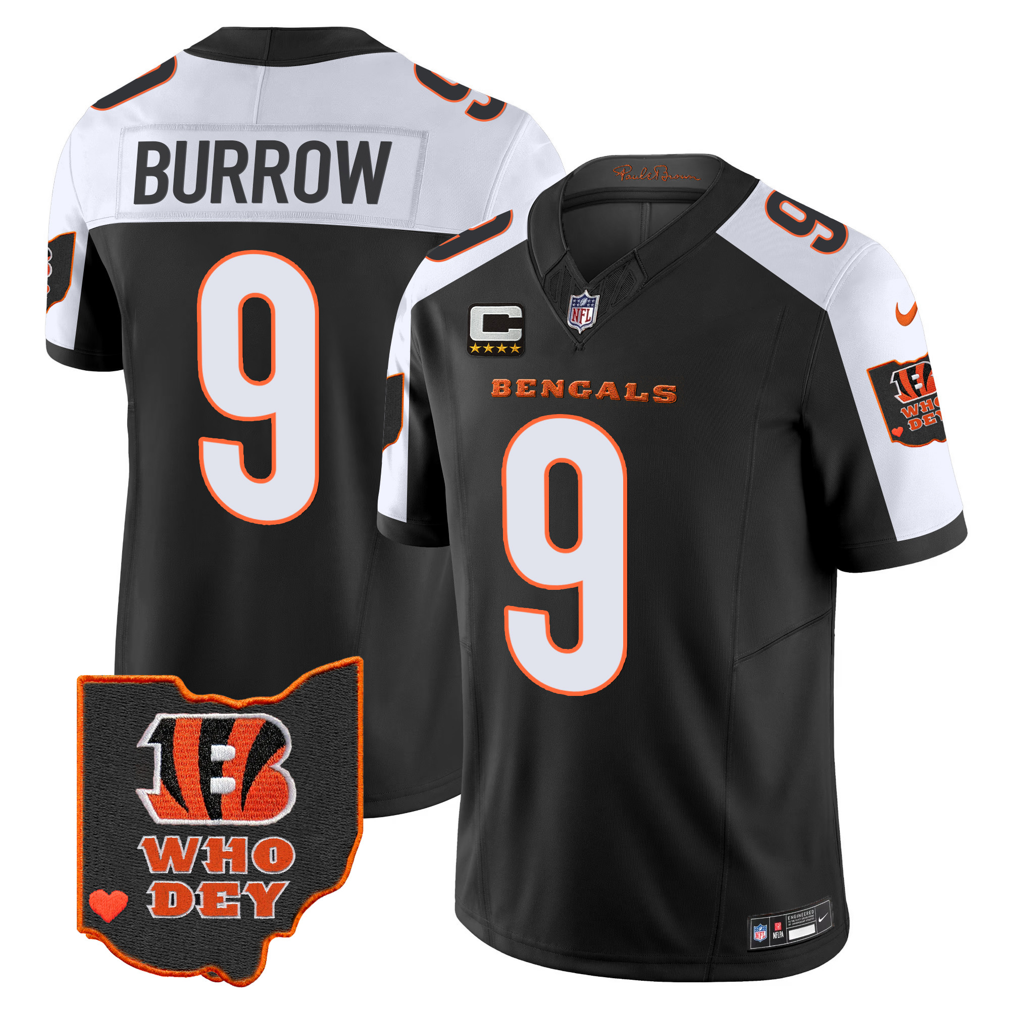 Men’s Cincinnati Bengals Ohio Patch Vapor Limited Jersey V2 – All Stitched