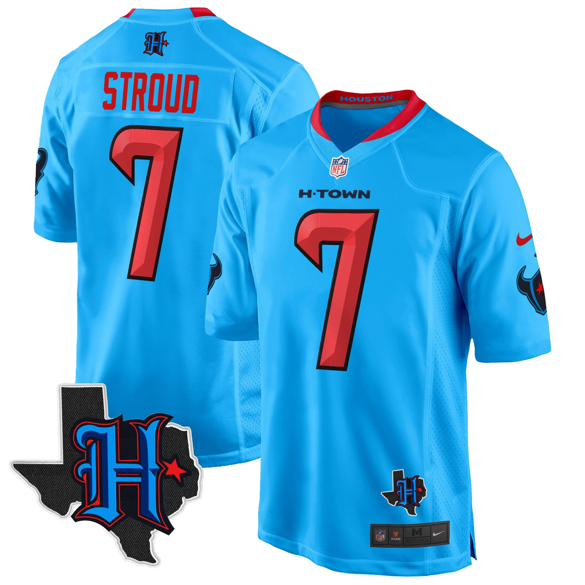 Men’s Houston Texans 2024 Texas Patch Game Jersey – All Stitched