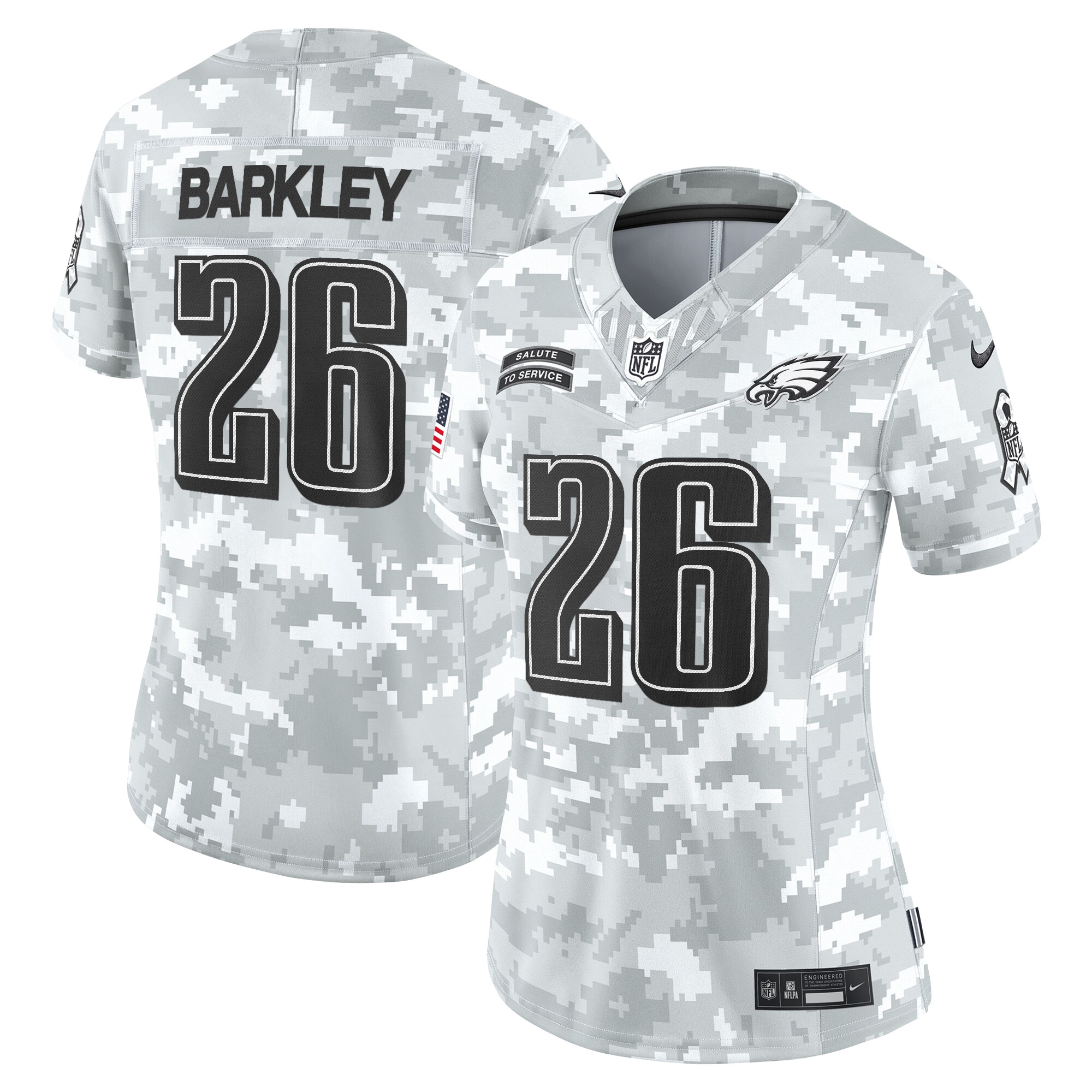 Women’s Philadelphia Eagles 2024 Salute to Service Vapor Limited Jersey – All Stitched