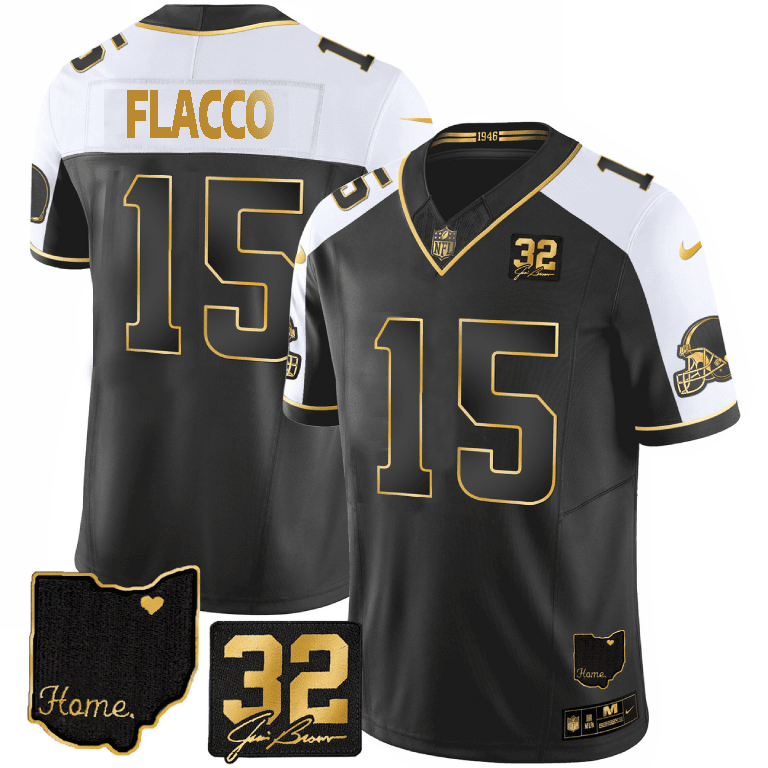 Joe Flacco Cleveland Browns Gold Vapor Jersey – All Stitched