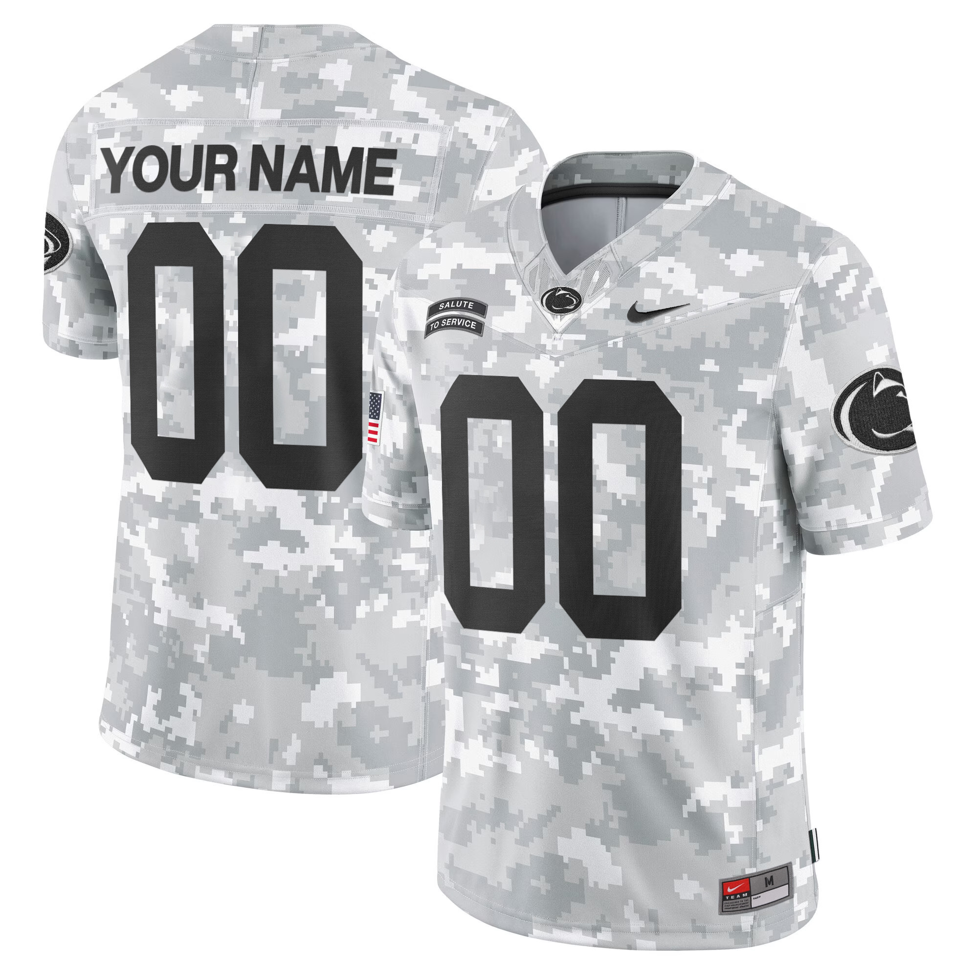 Penn State Nittany Lions 2024 Salute to Service Vapor Limited Custom Jersey – Arctic Camo – All Stitched