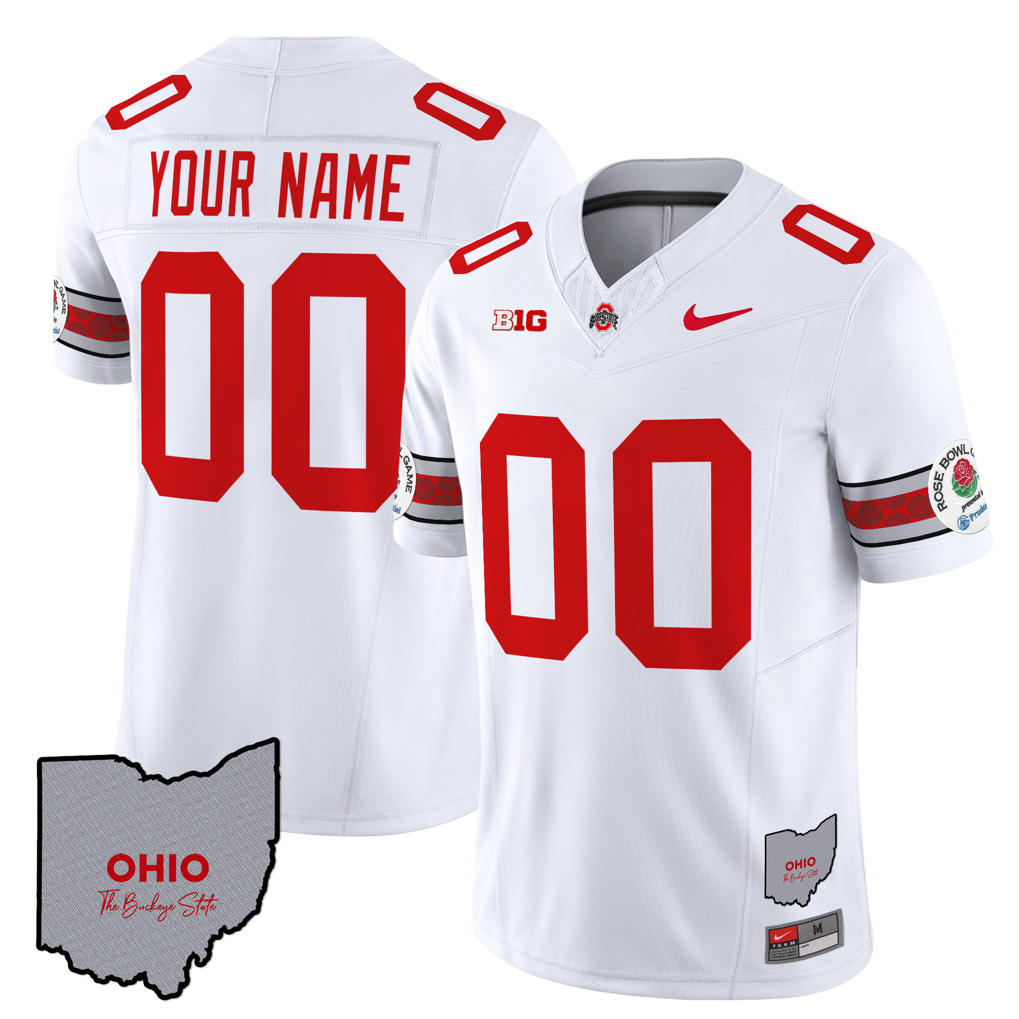 Ohio State Buckeyes Rose Bowl Vapor Limited Custom Jersey V3 – Stitched