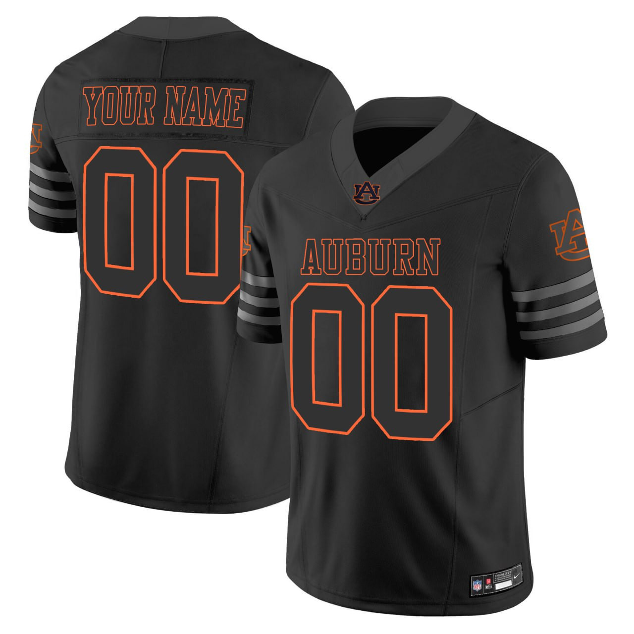 Auburn Tigers Black Orange Vapor Limited Custom Jersey – All Stitched