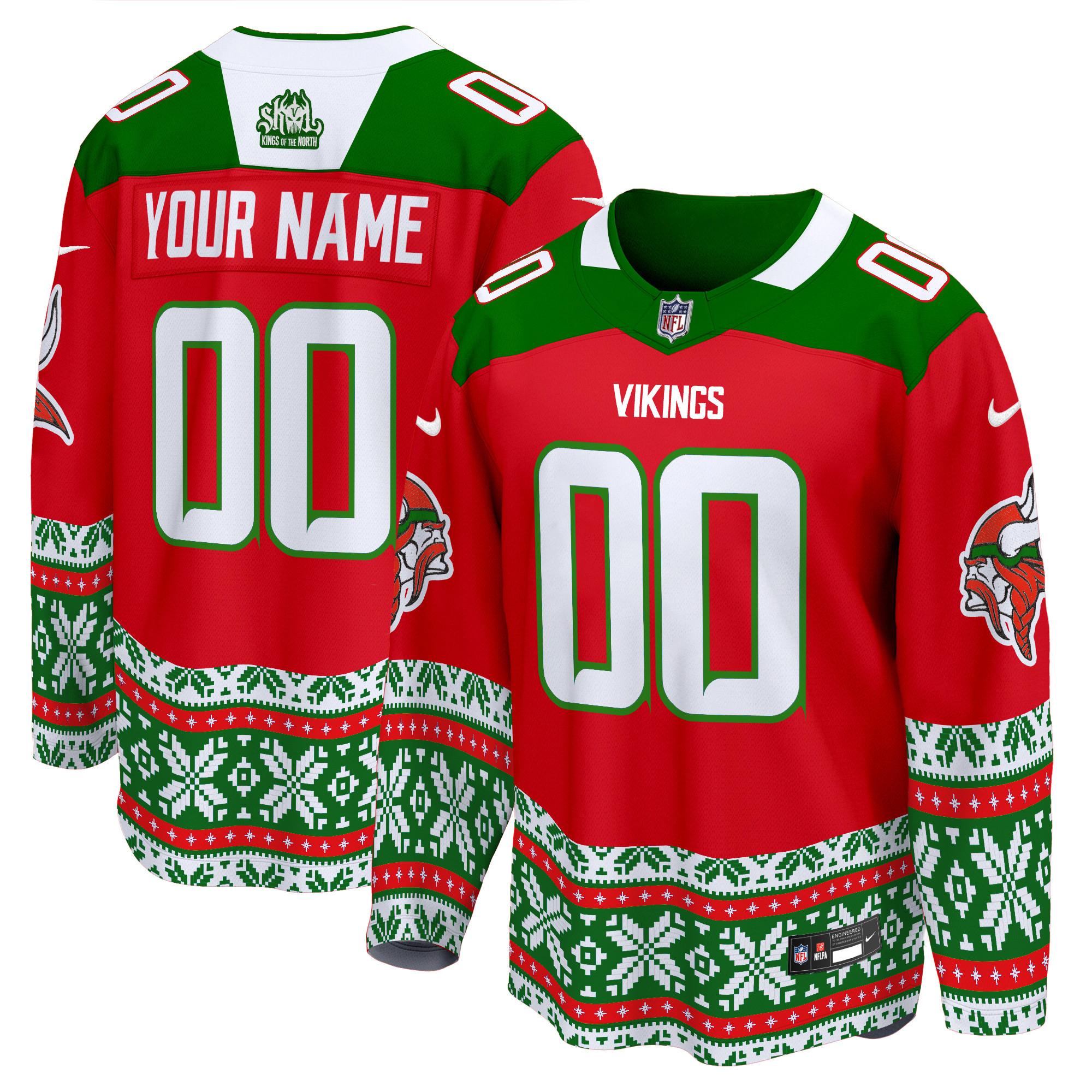 Minnesota Vikings 2024 Christmas Premier Breakaway Custom Jersey – All Printed