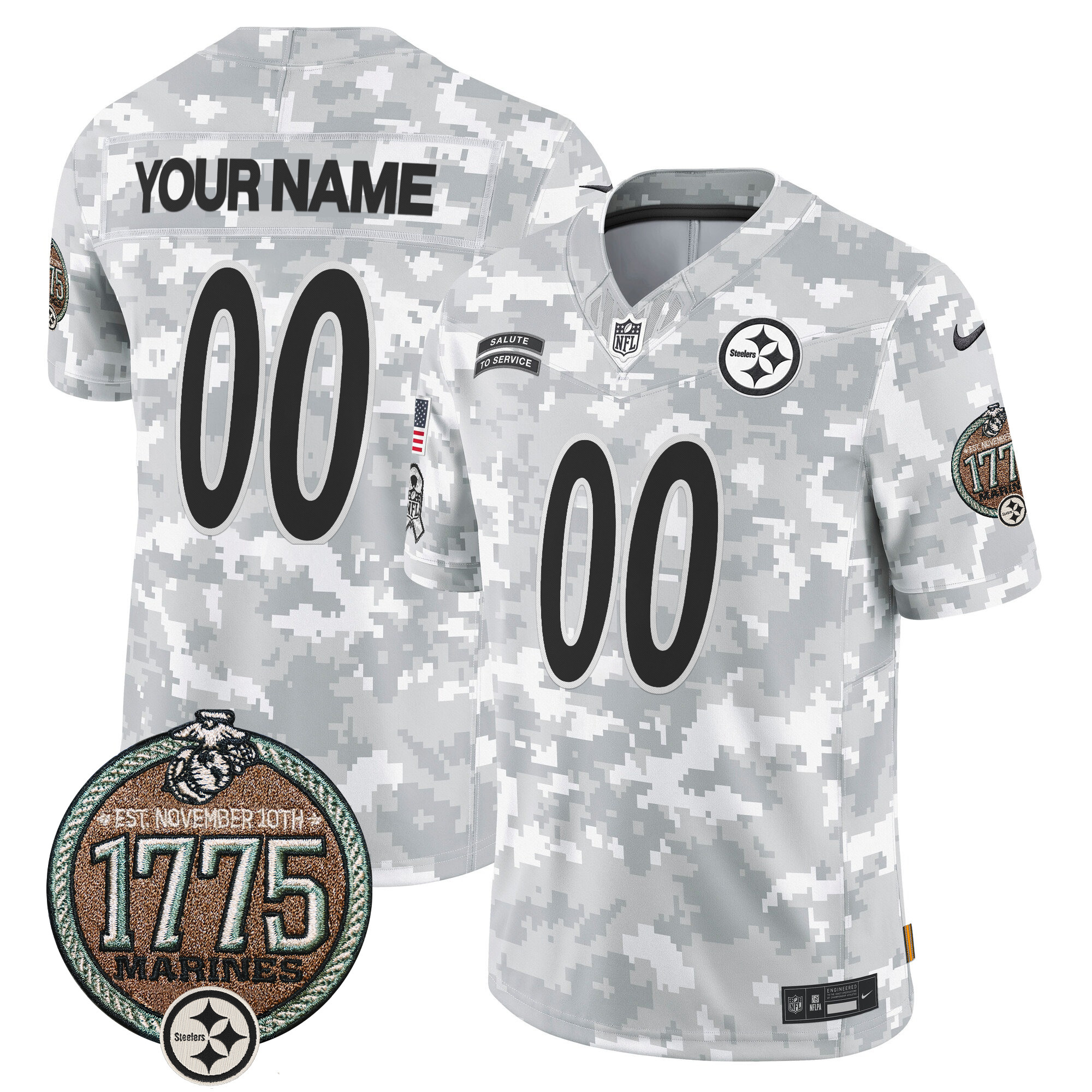 Pittsburgh Steelers 2024 Salute to Service Establishment Year Patch Vapor Limited Custom Jersey – All Stitched