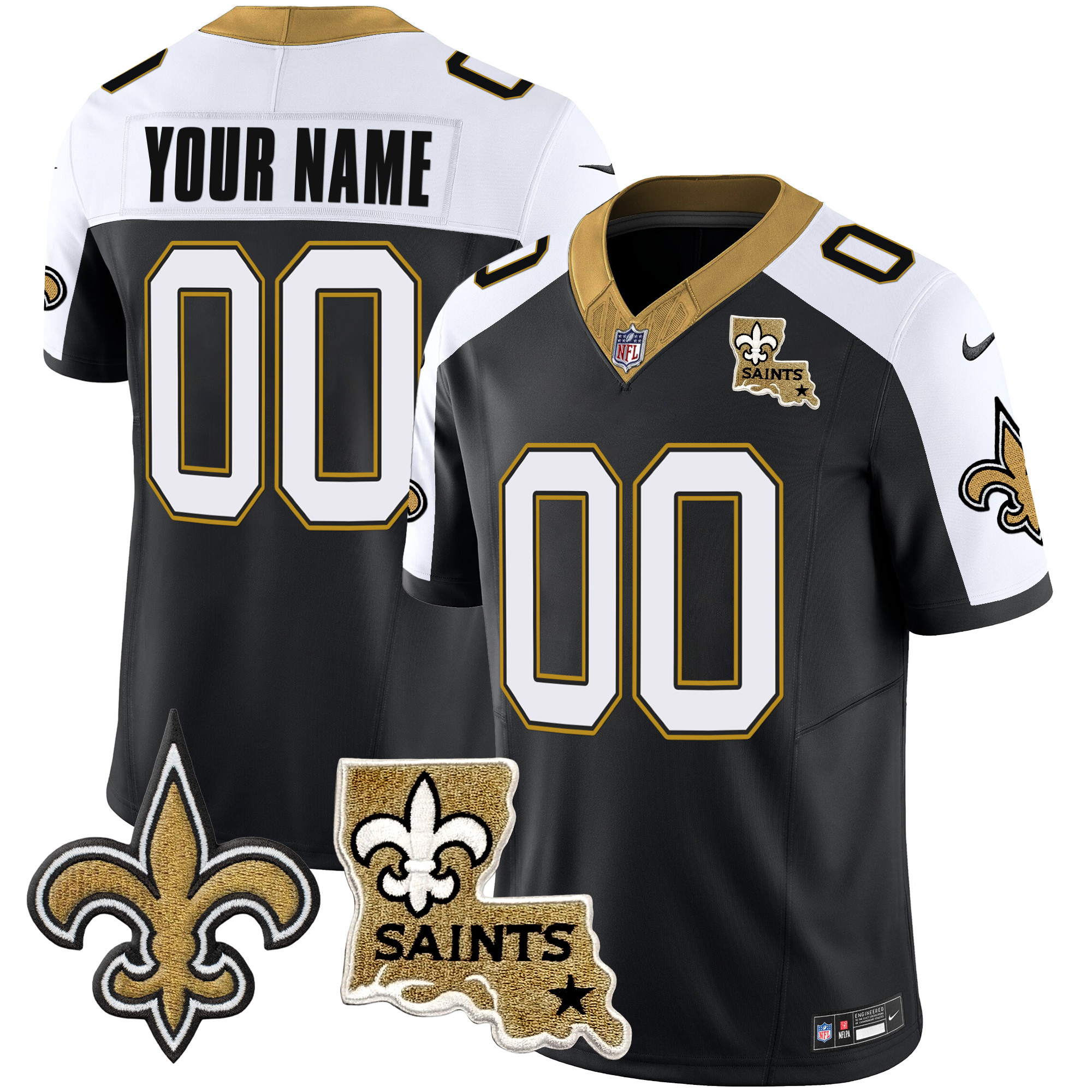 New Orleans Saints 1987 Legacy Vapor Custom Jersey V2 – All Stitched