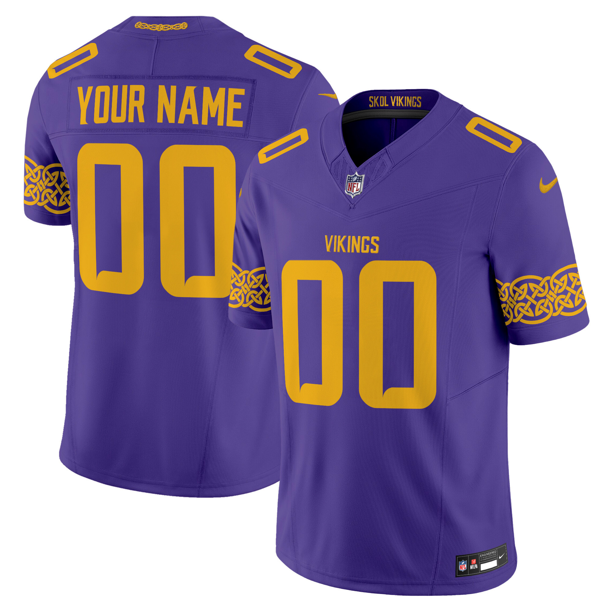 Minnesota Vikings Nordic Pattern Vapor Limited Custom Jersey – All Stitched