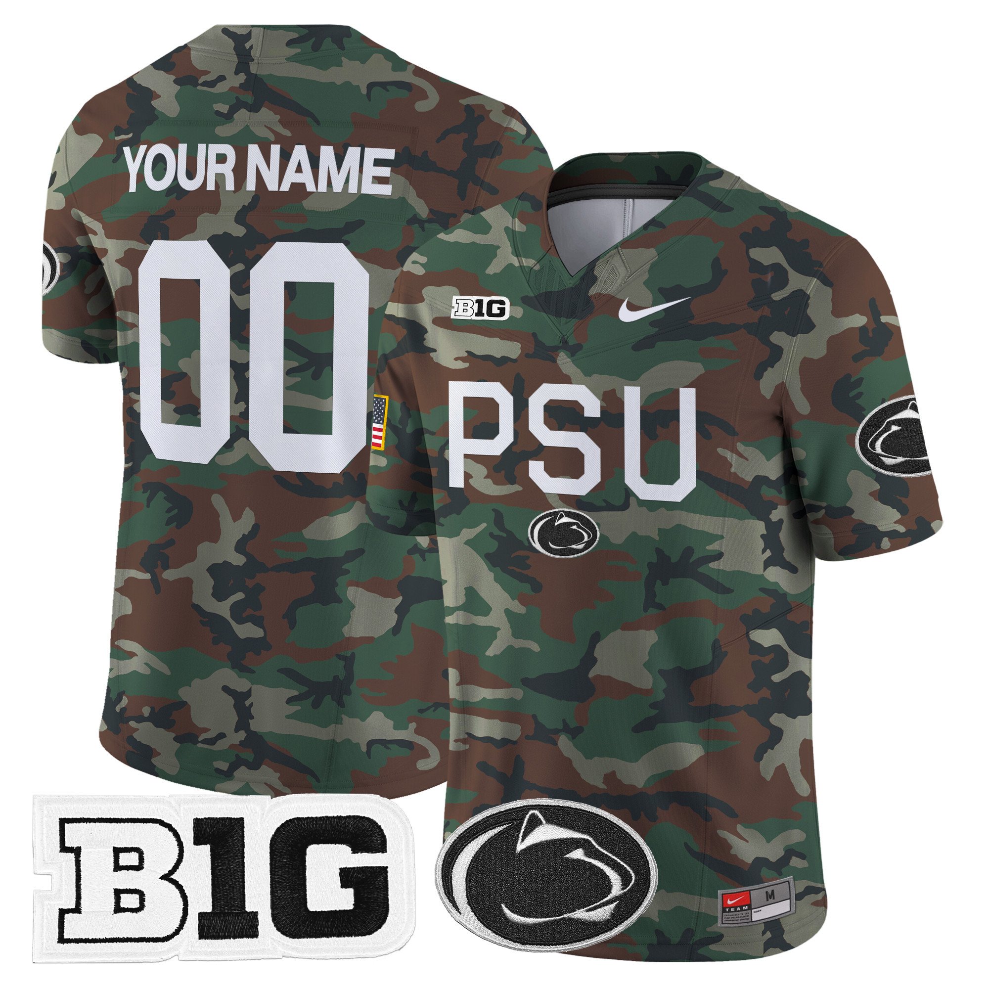 Penn State Nittany Lions 2024 Military Vapor Limited Custom Jersey – All Stitched
