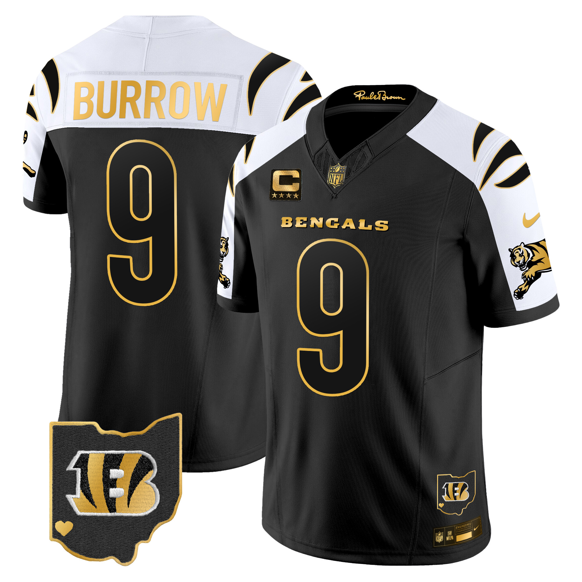 Men’s Cincinnati Bengals 2024 Gold Vapor Limited Jersey – All Stitched