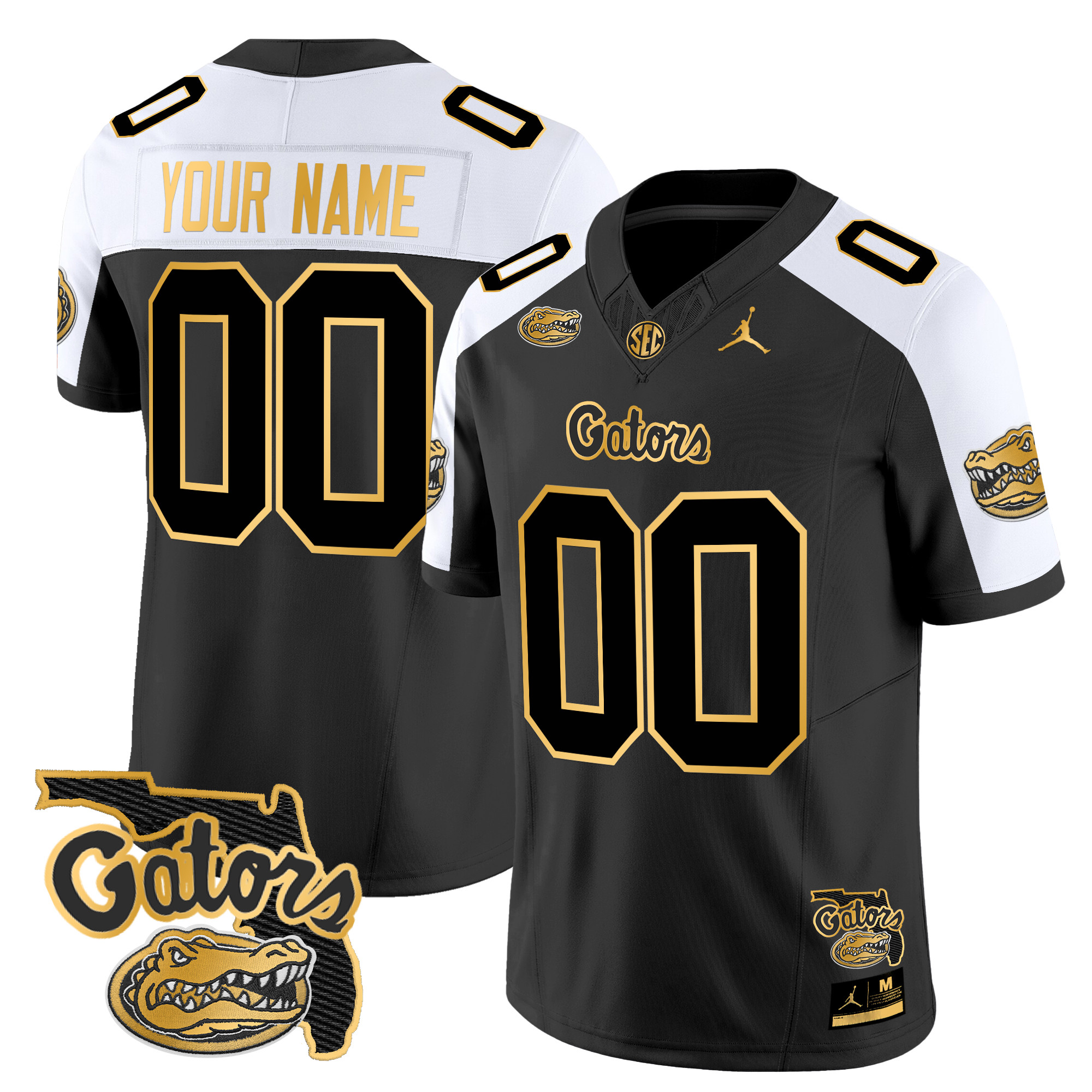 Florida Gators 2024 Florida Patch Gold Vapor Limited Custom Jersey – All Stitched