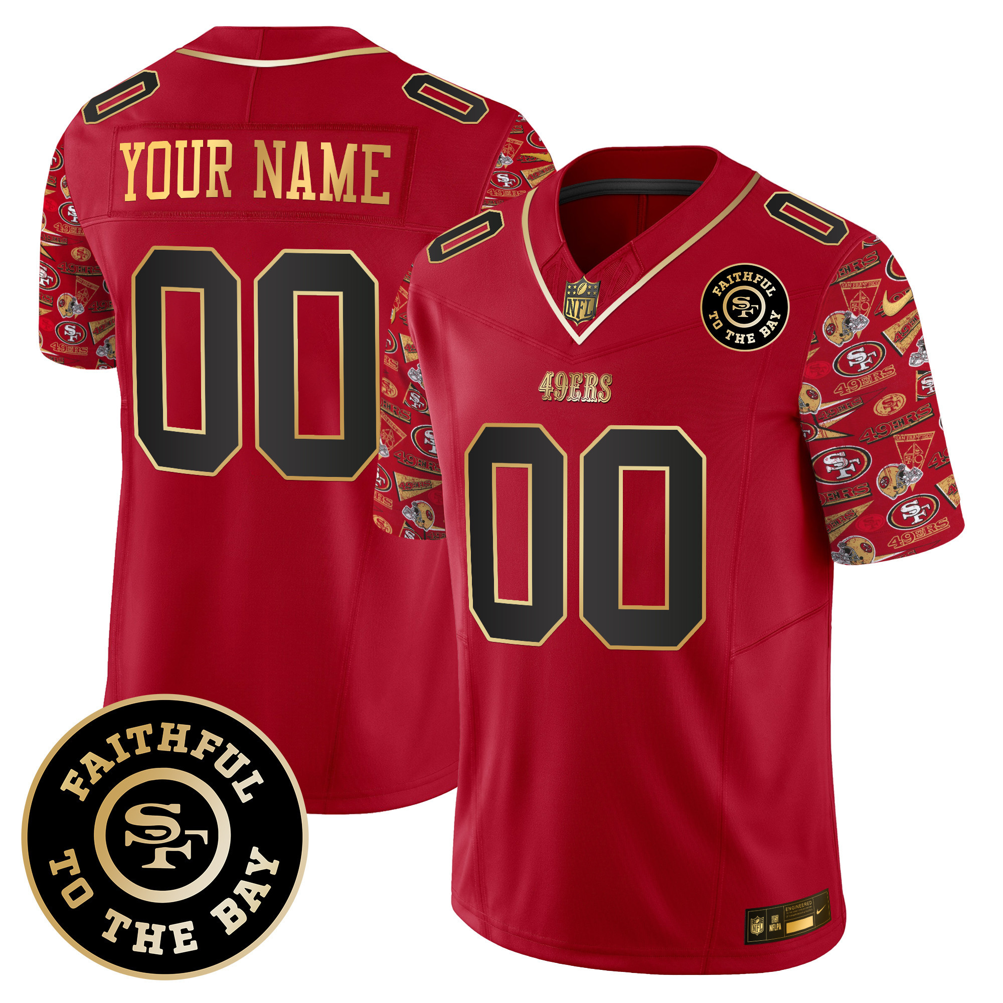 San Francisco 49ers Pattern Style Vapor Limited Custom Jersey – All Stitched