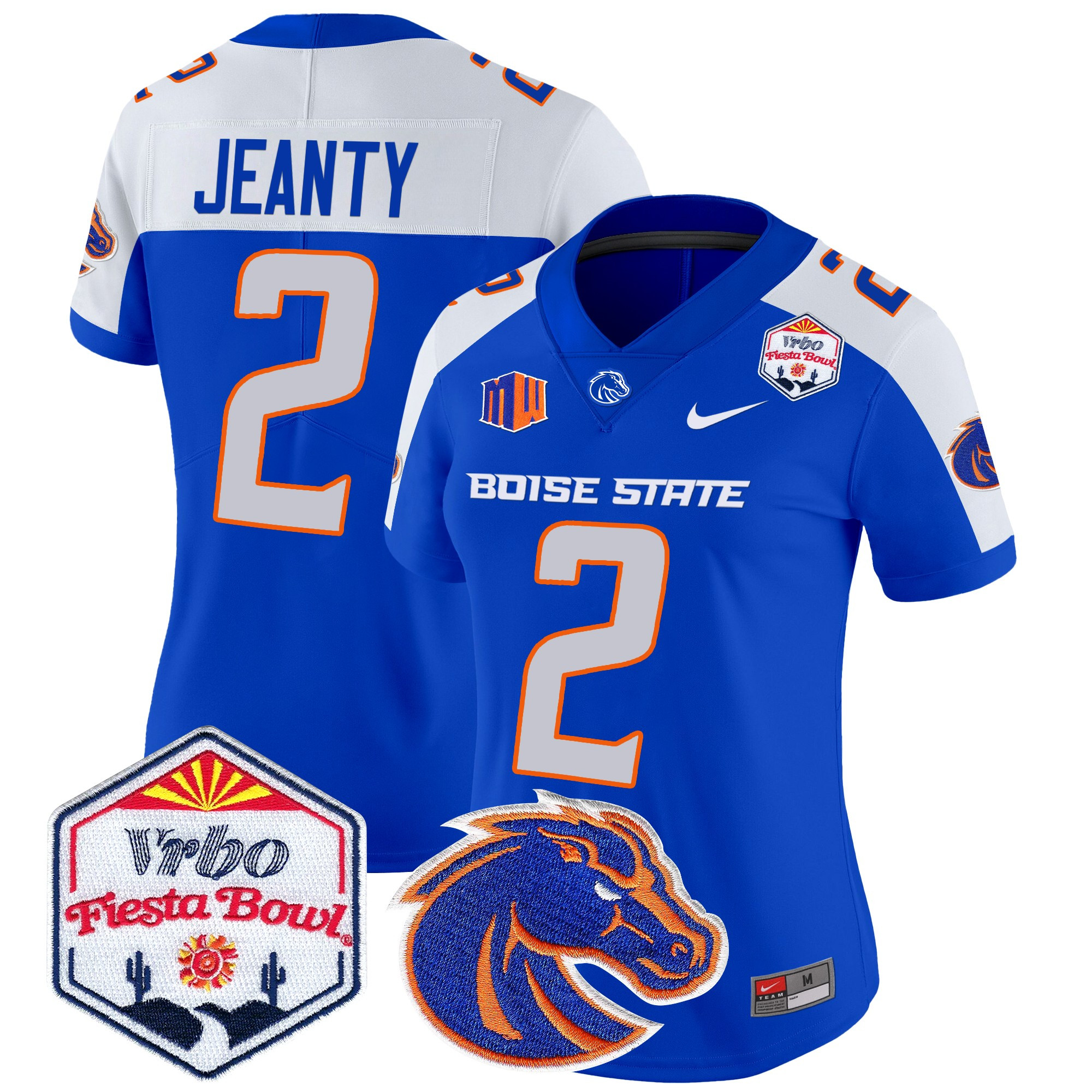Women’s Boise State Broncos 2024 The Fiesta Bowl Patch Vapor Limited Jersey – All Stitched