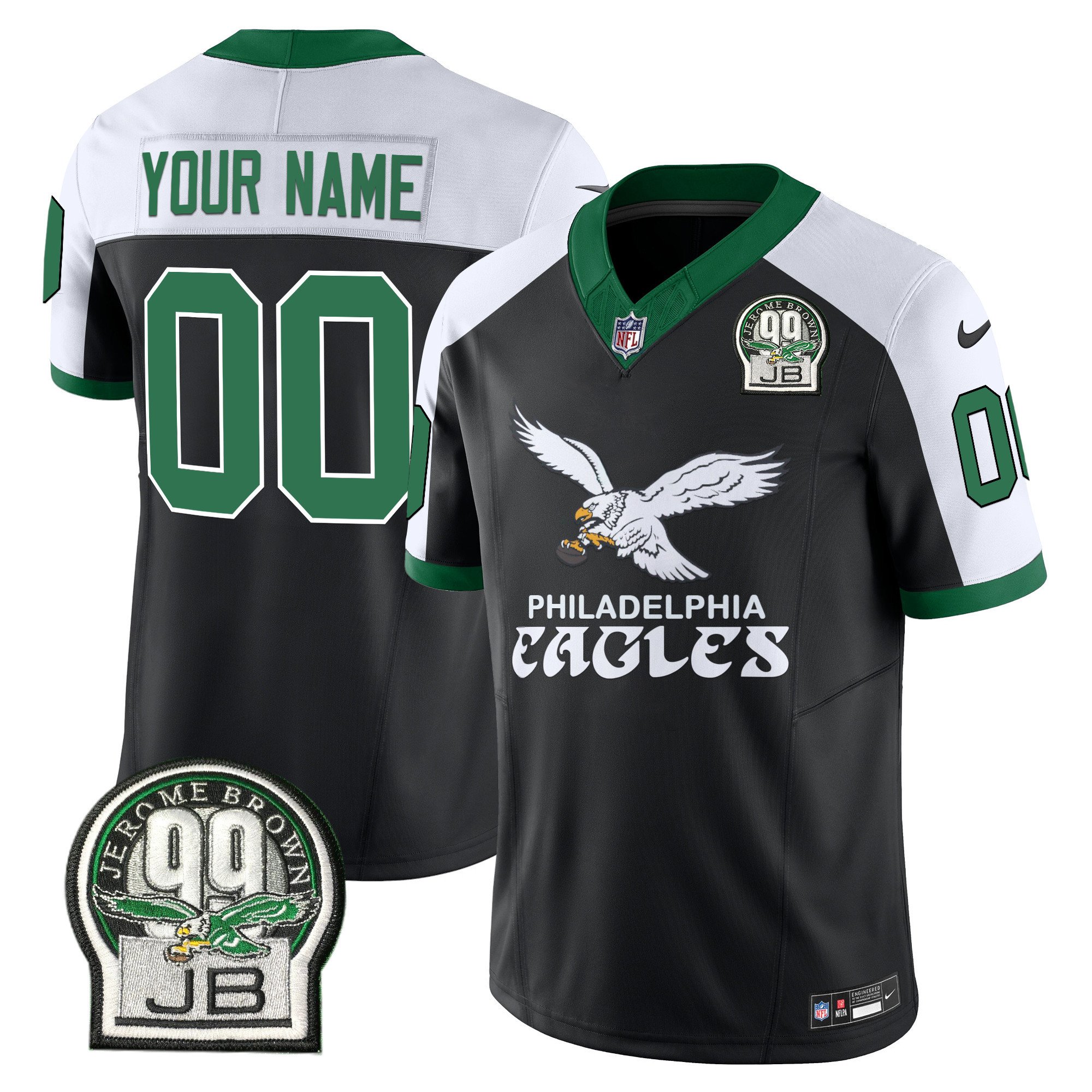 Philadelphia Eagles Kelly Green Vapor Limited Custom Jersey V5 – All Stitched