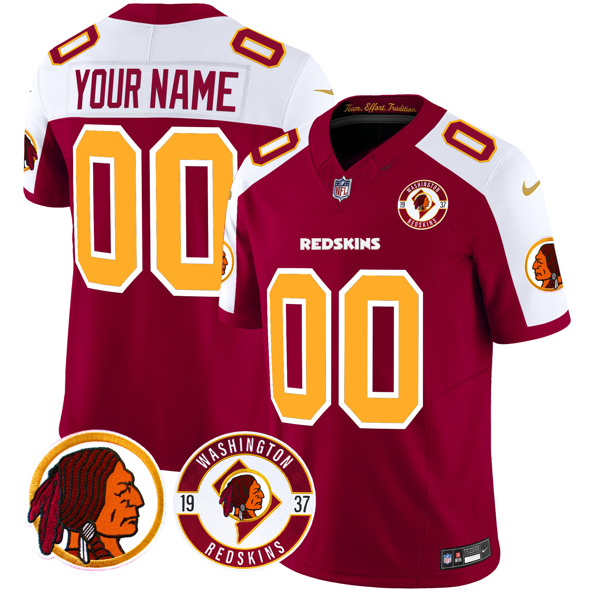 Washington Redskins 2024 Vapor Limited Custom Jersey – Est. 1937 Patch – All Stitched