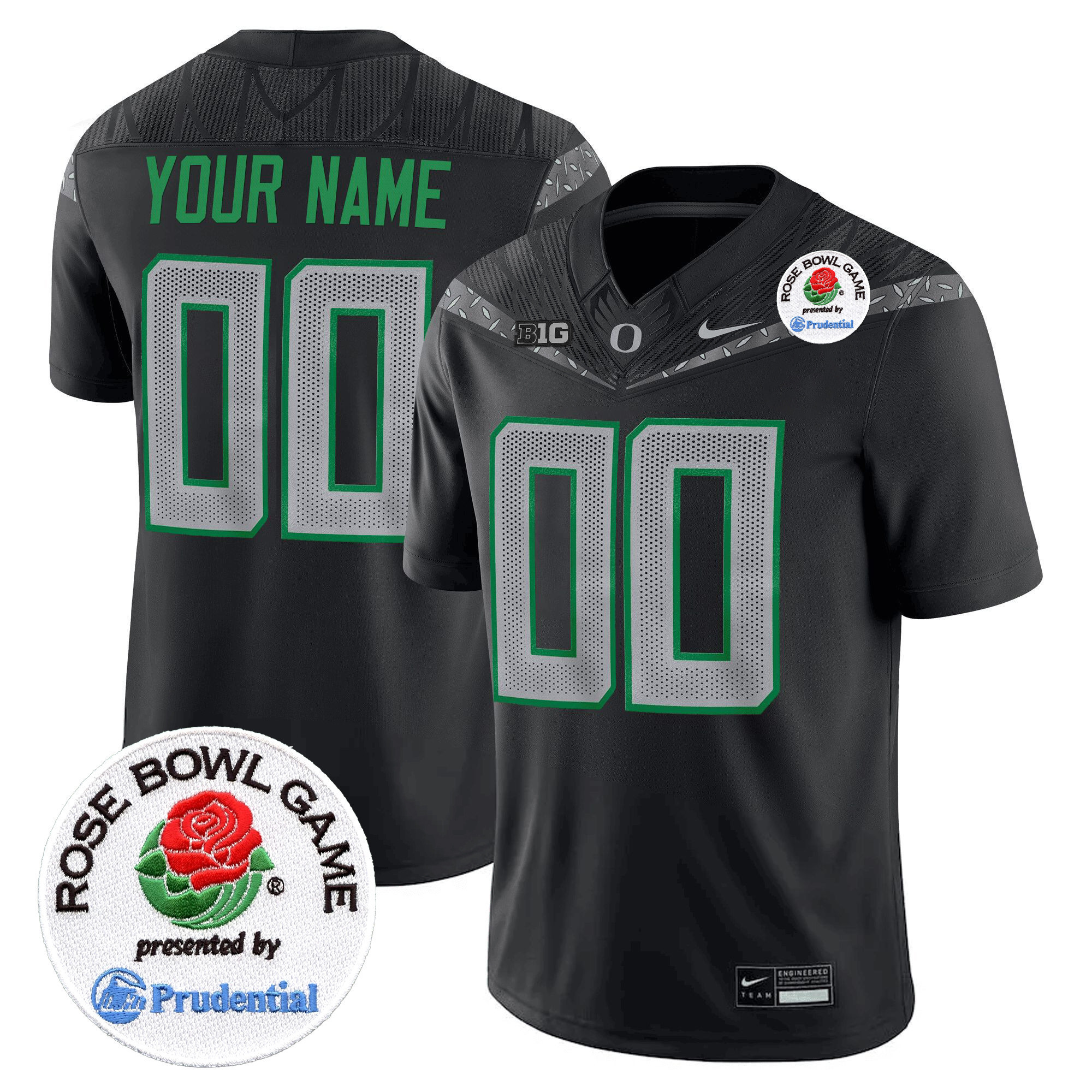 Oregon Ducks 2024 Rose Bowl Game Vapor Limited Custom Jersey V2 – All Stitched