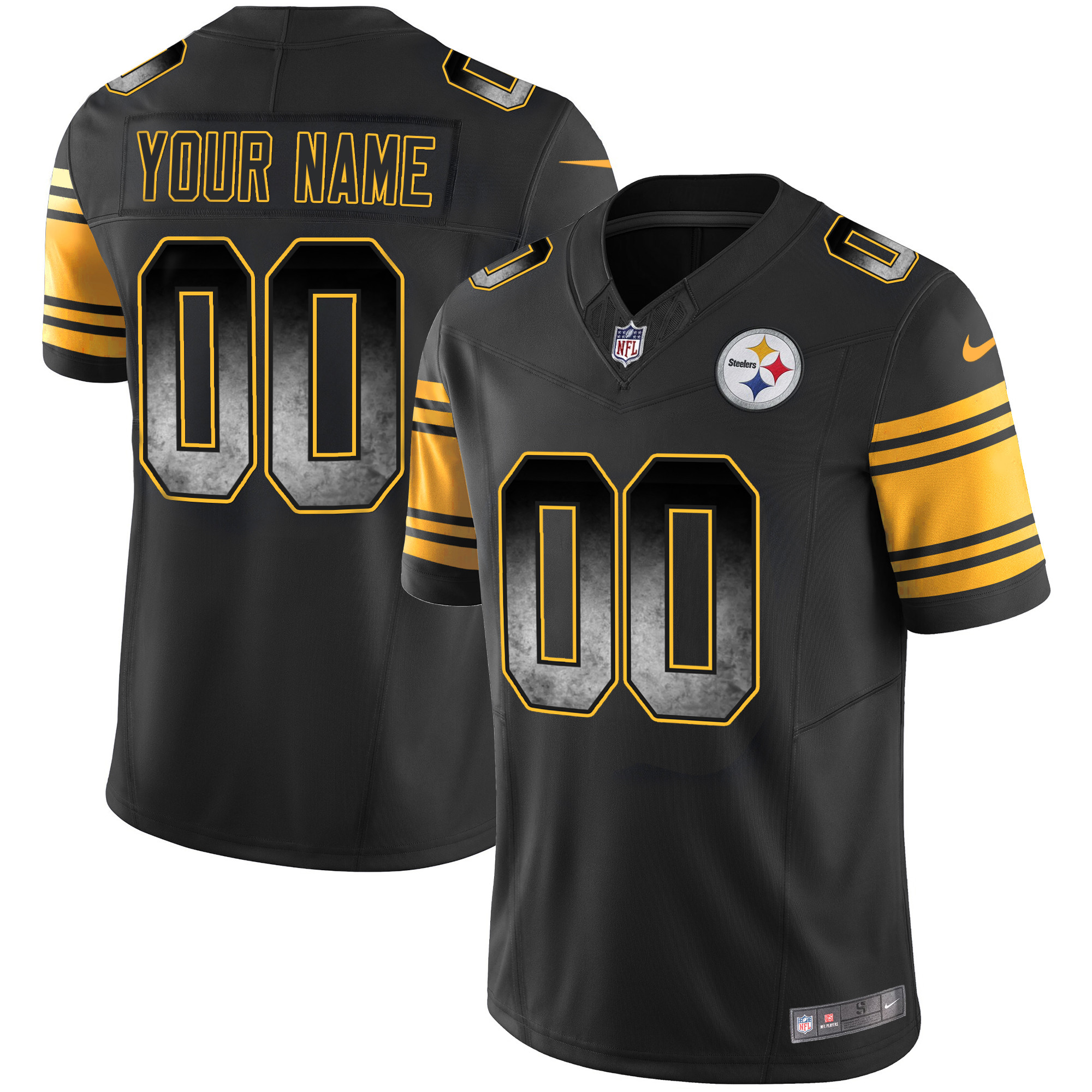 Pittsburgh Steelers Arch Smoke Vapor Custom Jersey V2 – All Stitched