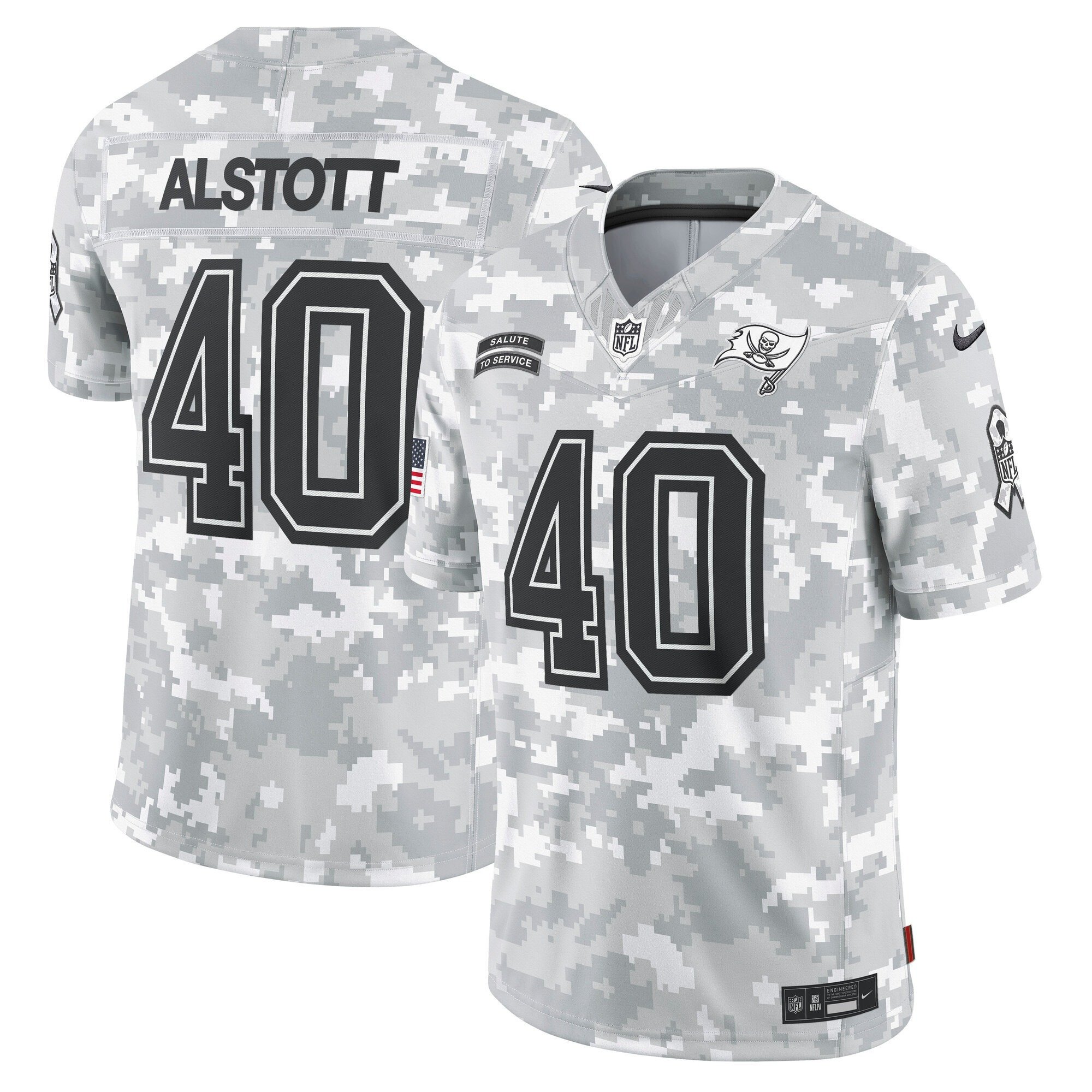 Mike Alstott Tampa Bay Tampa Bay Buccaneers 2024 Salute to Service Vapor Limited Jersey – Arctic Camo – All Stitched