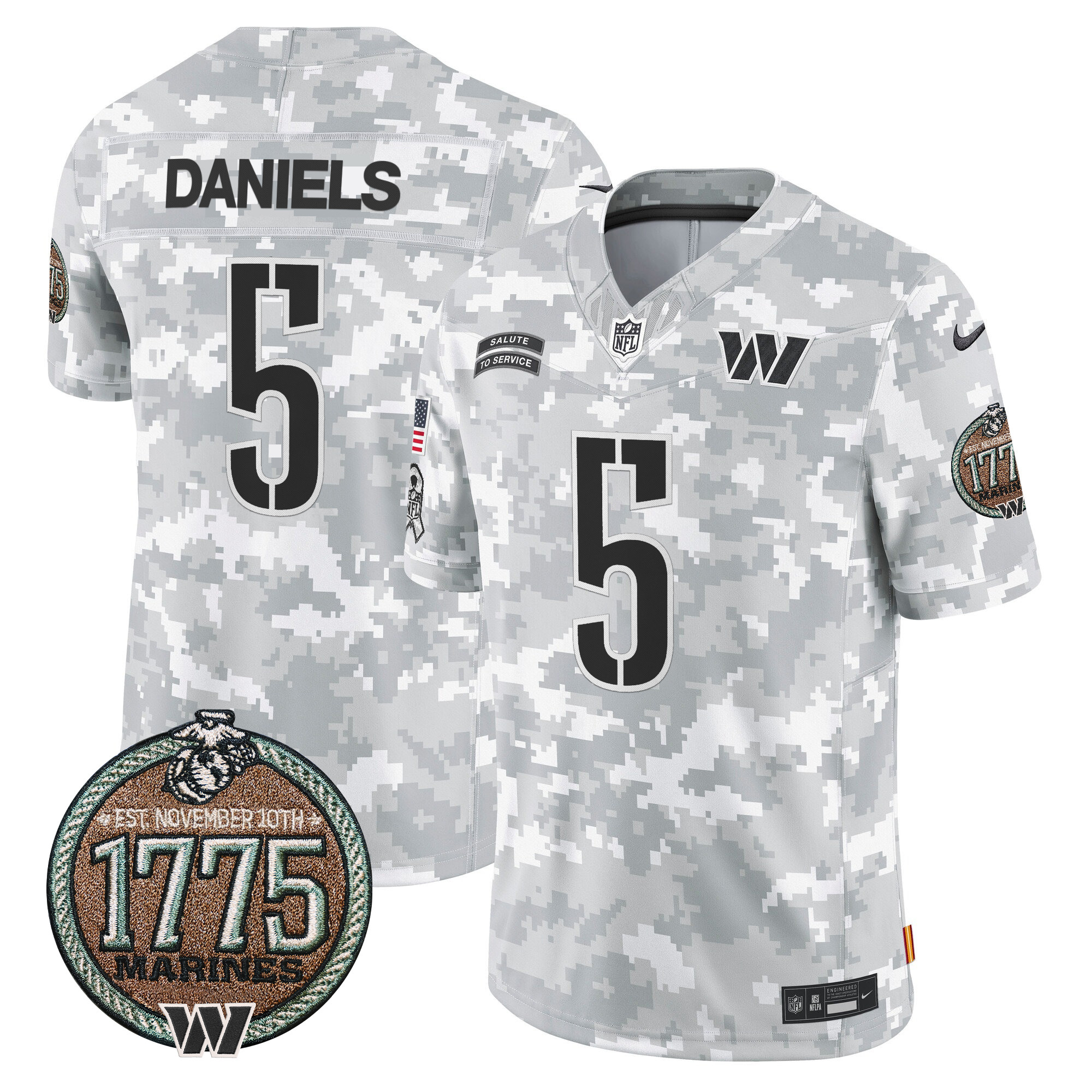 Men’s Washington Commanders 2024 Salute to Service Establishment Year Patch Vapor Limited Jersey – All Stitched