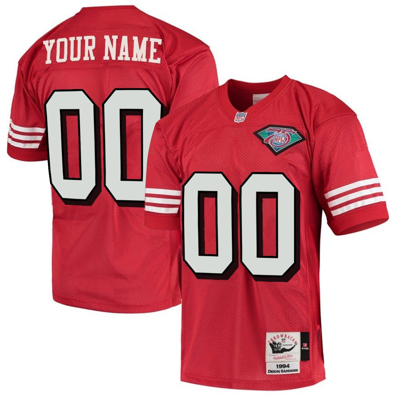 San Francisco 49ers Throwback Retired Red Custom Jersey – All Stitched