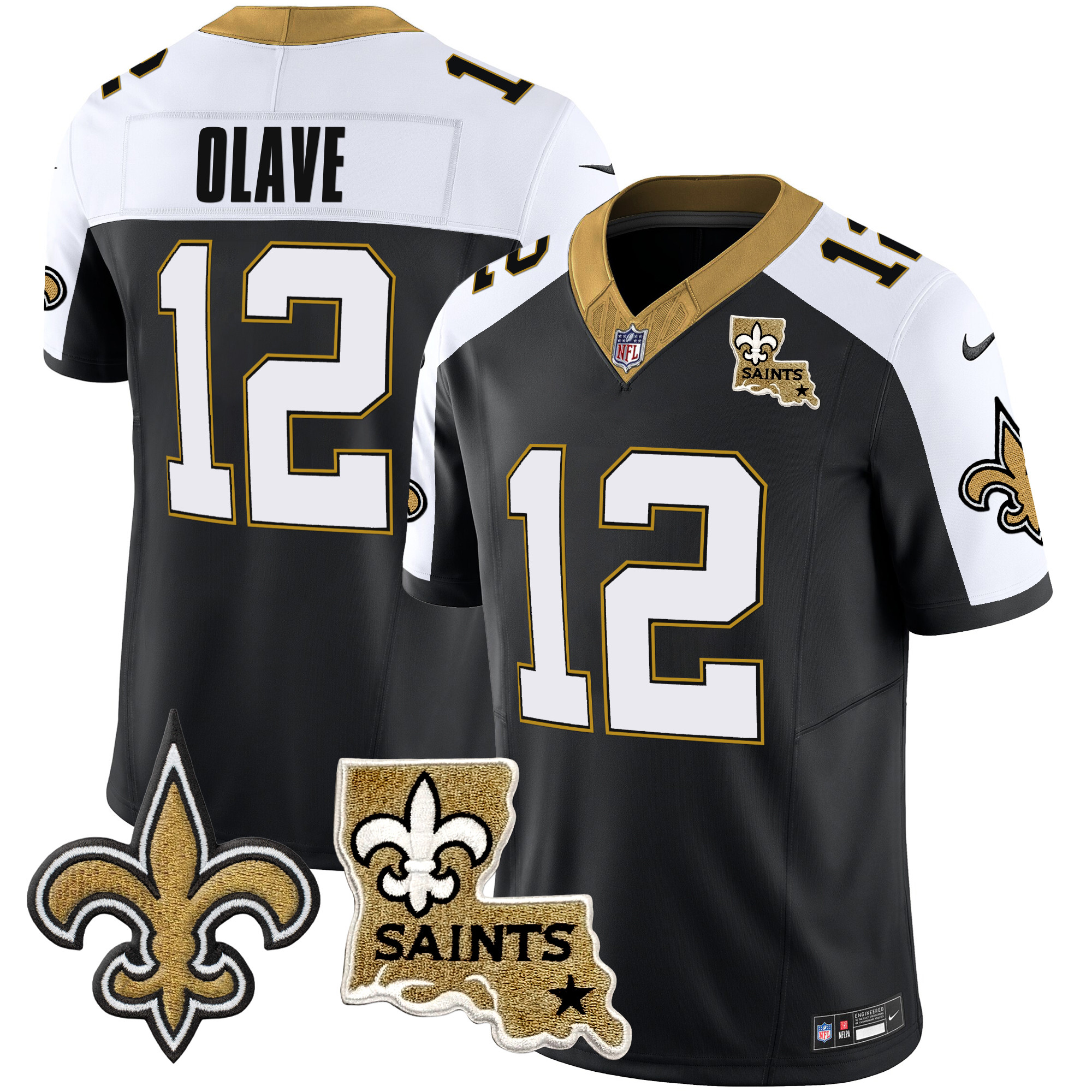 Men’s New Orleans Saints Vapor Limited Jersey – New Orleans Patch – All Stitched