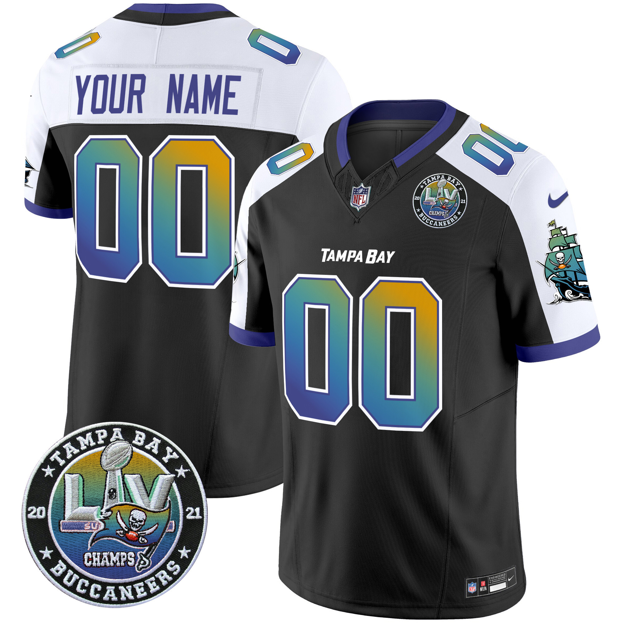 Tampa Bay Buccaneers “Tampa City” Super Bowl LIV Patch Vapor Limited Custom Jersey – All Stitched
