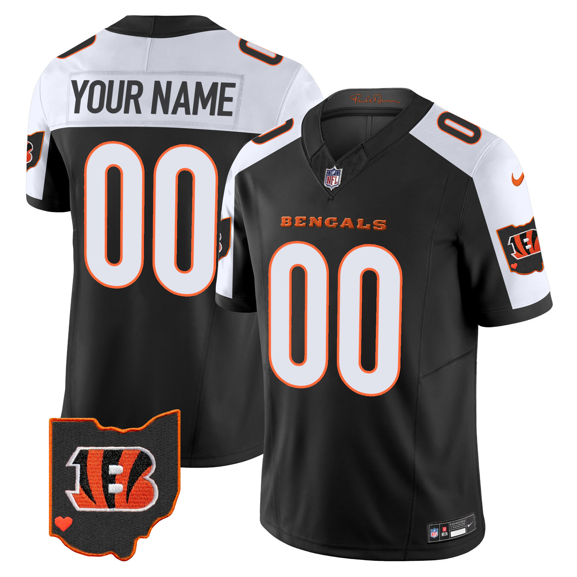 Cincinnati Bengals Ohio Patch Vapor Limited Custom Jersey – All Stitched