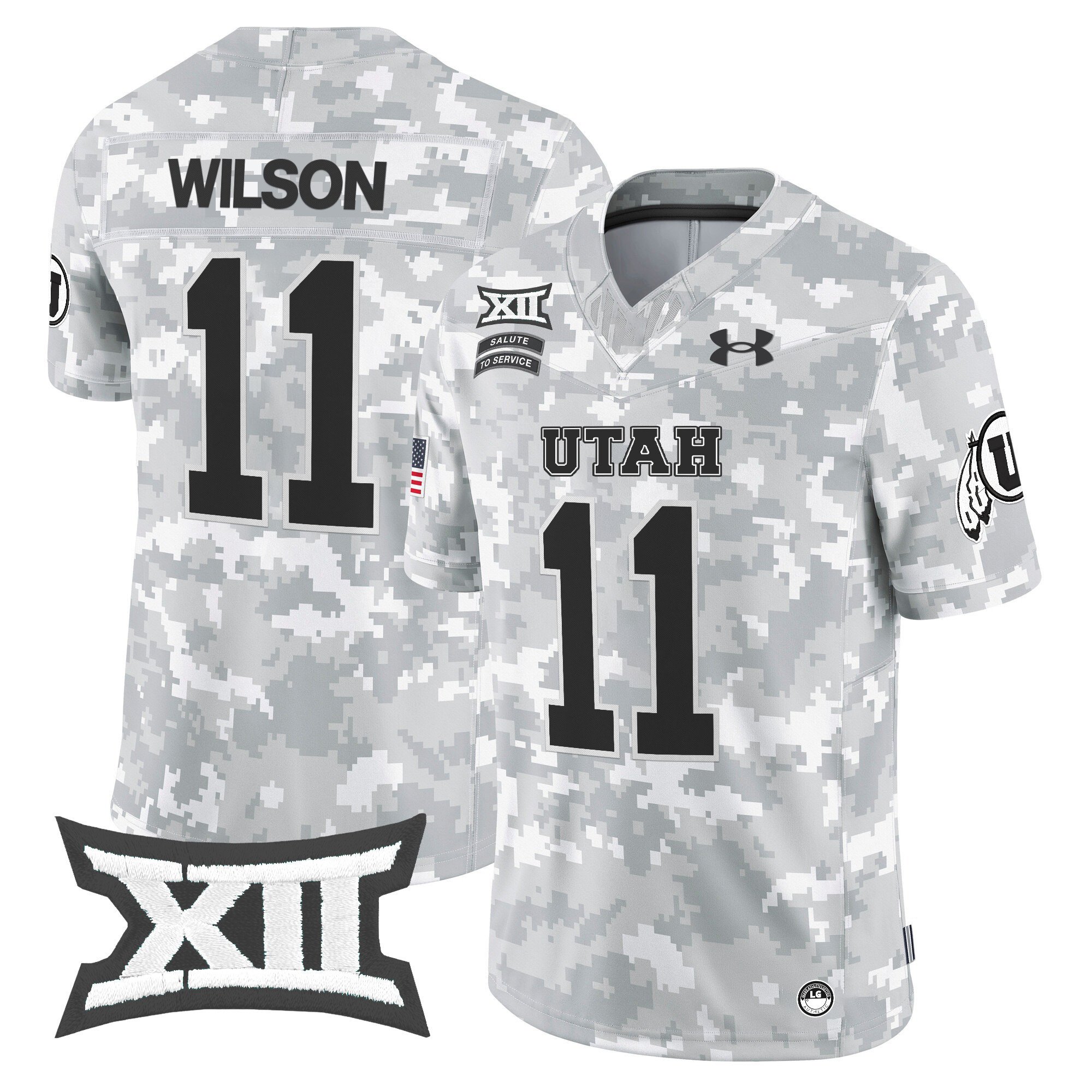 Utah Utes 2024 Salute to Service Vapor Limited Jersey – Arctic Camo – All Stitched