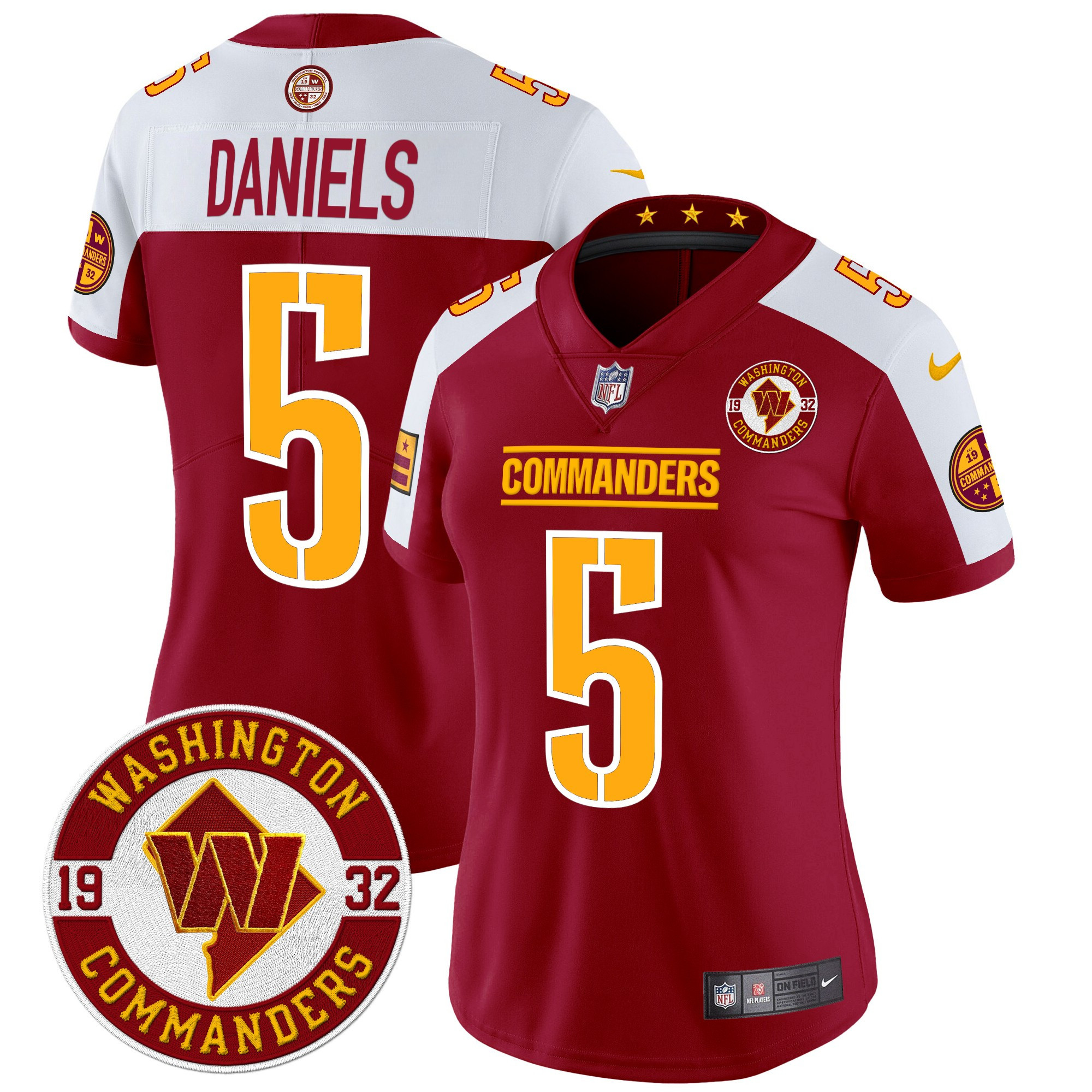 Women’s Washington Commanders 2024 Vapor Limited Jersey – Est. 1932 Patch – All Stitched