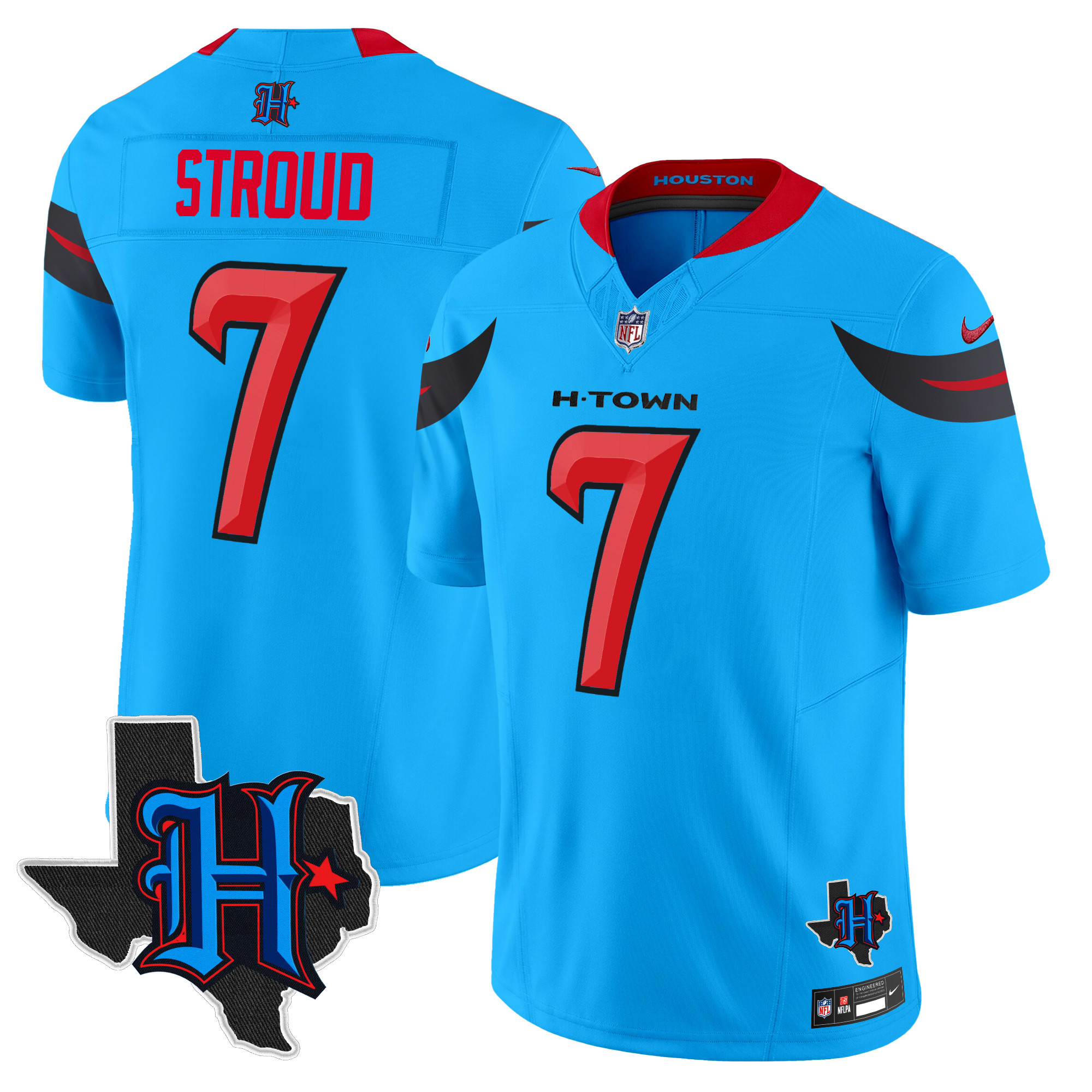 Men’s Houston Texans 2024 Texas Patch Vapor Limited Jersey V3 – All Stitched