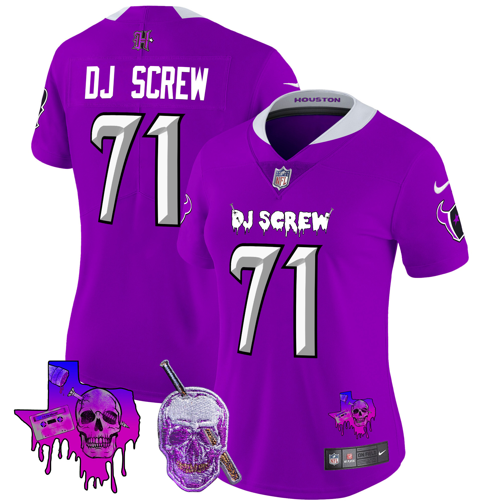 Women’s Houston Texans DJ Screw Vapor Limited Jersey – All Stitched