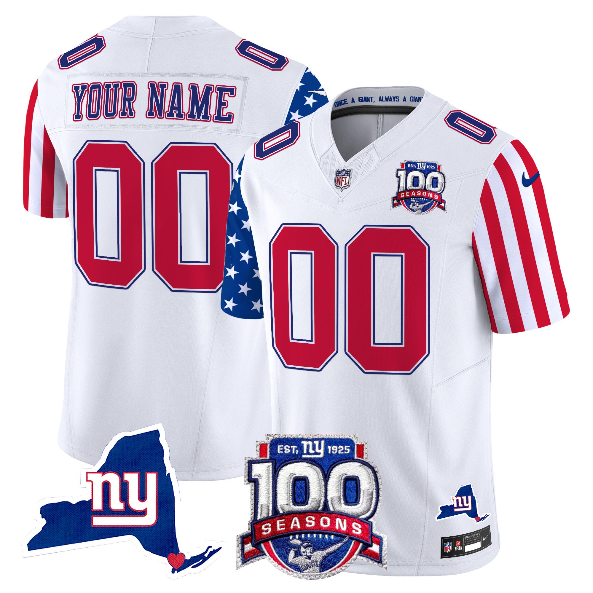 New York Giants American Style Vapor Limited Custom Jersey – All Stitched